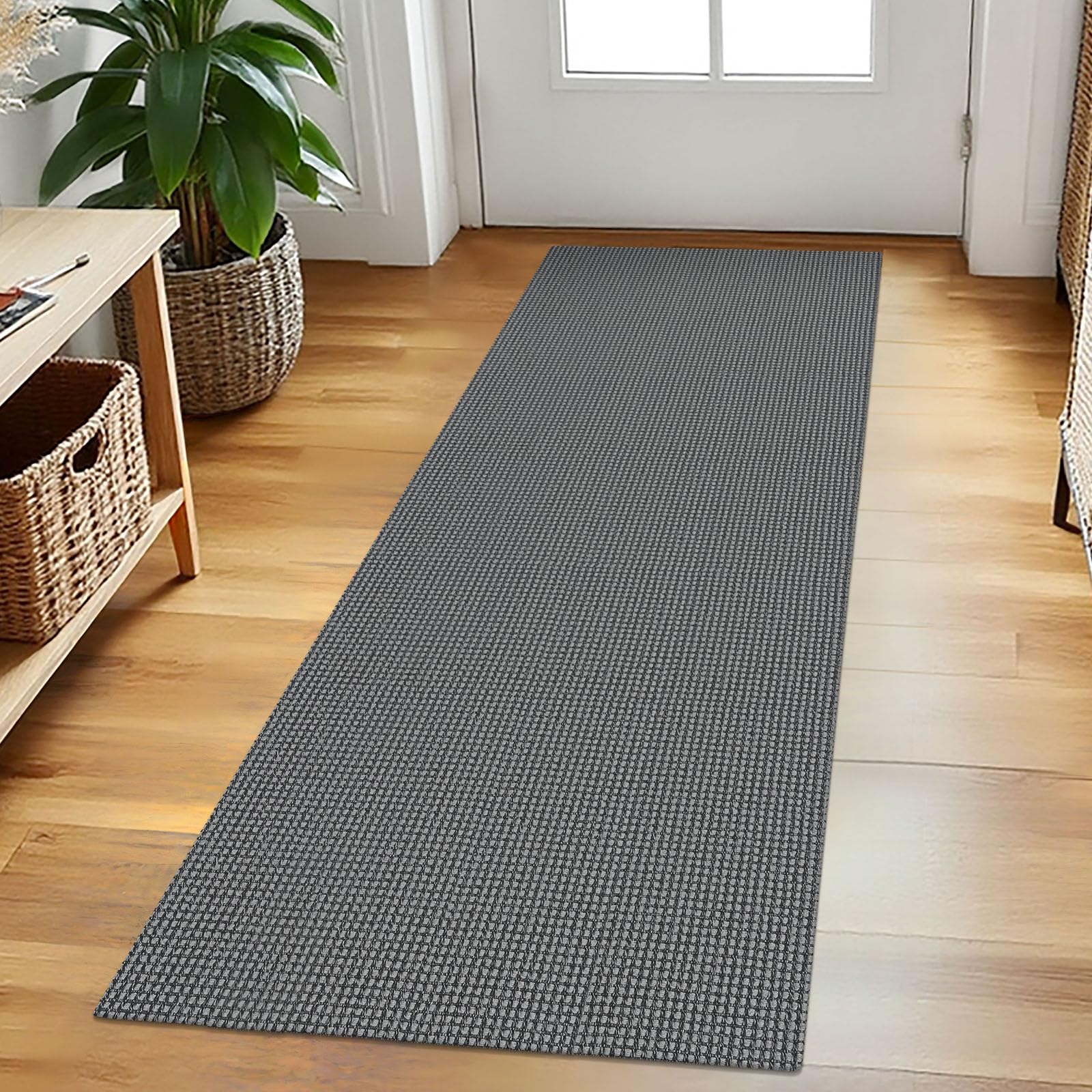 EARTHALL Woven Area Rug 4x6 Ft Washable Rugs for Entryway Non Slip Braided Throw Rugs Bedroom Carpet Cotton Entry Rug Cotton Floor Carpets for Bedroom Dining Room Living Room, Orange/Tan/Brown
