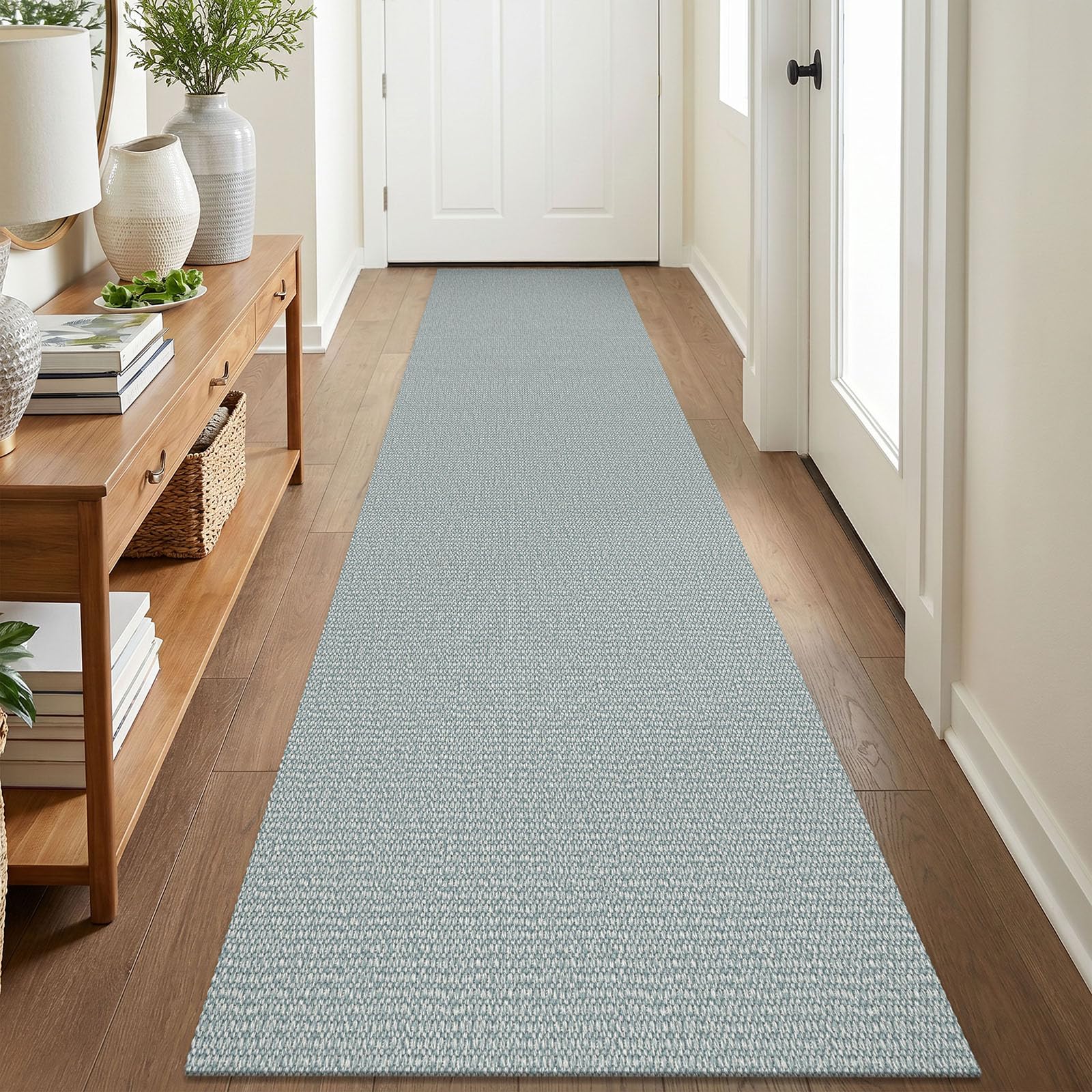 EARTHALL Washable Area Rug 4x6 Ft Non Slip Rugs for Entryway Braided Rubber Backed Bedroom Carpet Cotton Entry Rug Woven Floor Carpets for Bedroom Dining Room Living Room, Send/Beige