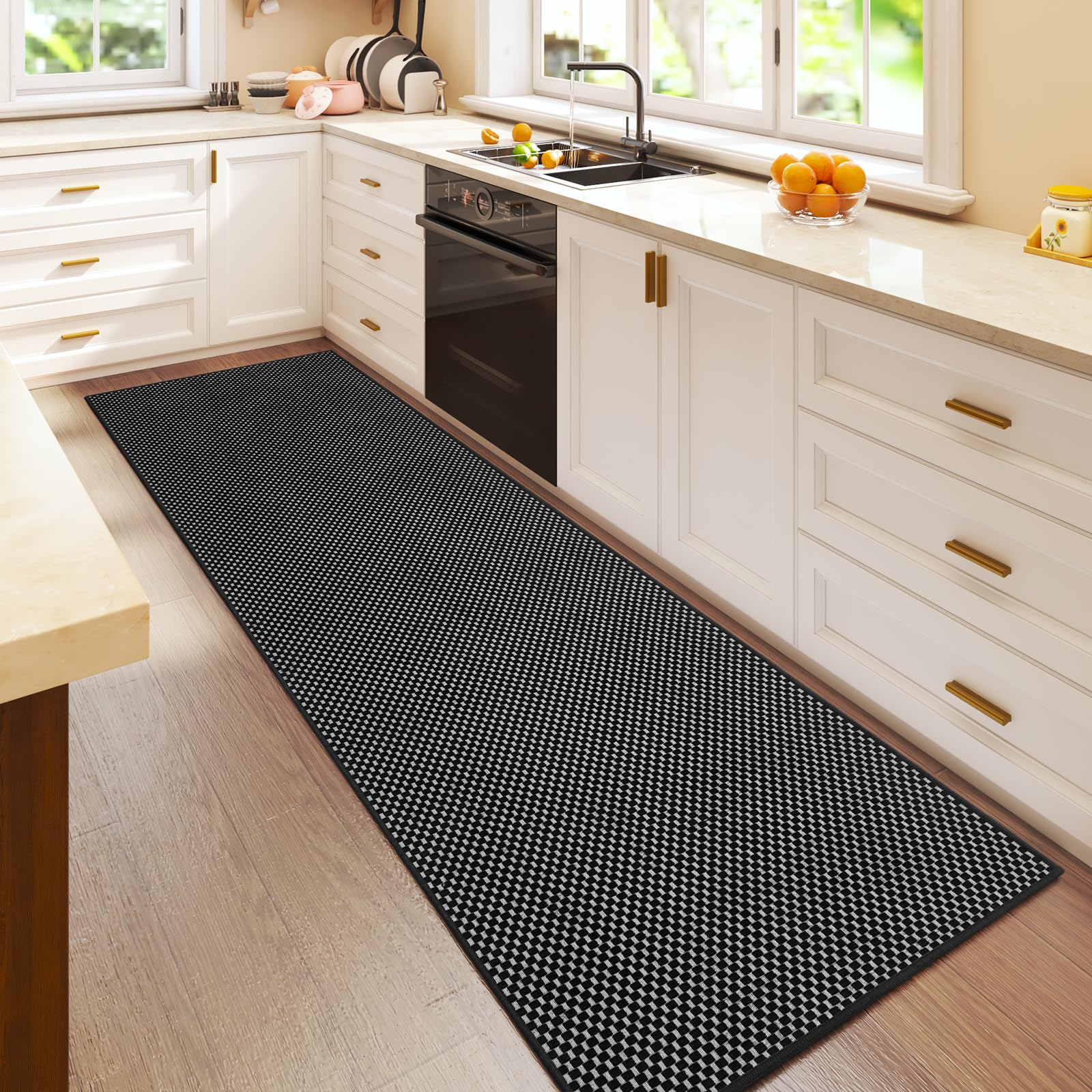 YDKGL Boho Washable Area Rugs 5x7 ft, Non Slip Area Rug for Living Room, Braided Office Rugs Bedroom Rug Woven Washable Indoor Floor Carpets for Office Dining Bedroom Living Room, Easy to Clean, Brown