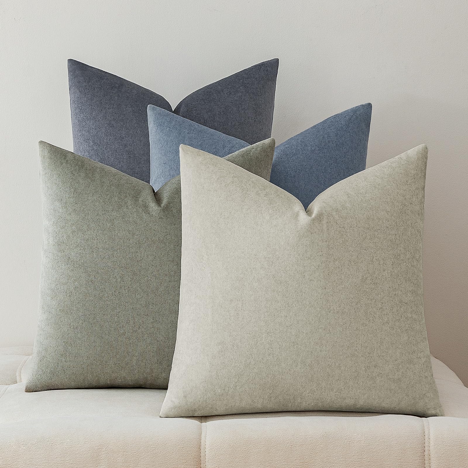 a moment Waterproof Throw Pillow Covers Set of 4,20x20 Inch Outdoor Stain Resistant Pet Friendly Pillowcases Cushion Covers for Patio Sofa and Living Room,Green