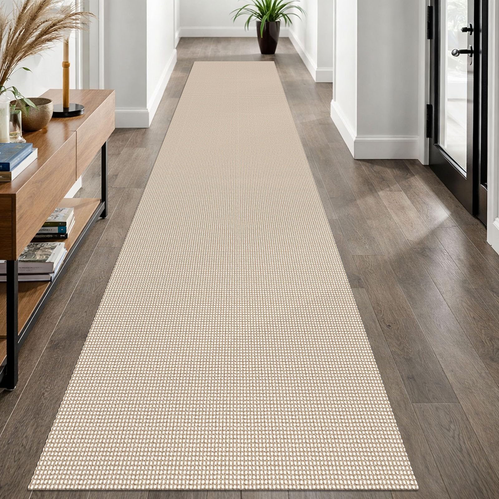 EARTHALL Woven Area Rug 4x6 Ft Washable Rugs for Entryway Non Slip Braided Throw Rugs Bedroom Carpet Cotton Entry Rug Cotton Floor Carpets for Bedroom Dining Room Living Room, Orange/Tan/Brown