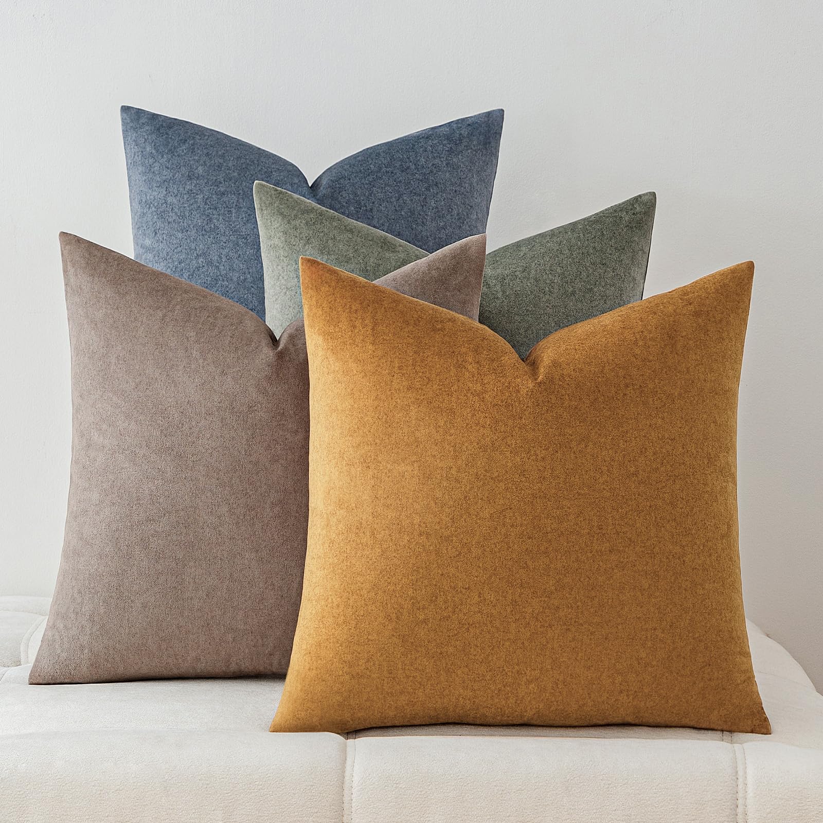 a moment Waterproof Throw Pillow Covers Set of 4,20x20 Inch Outdoor Stain Resistant Pet Friendly Pillowcases Cushion Covers for Patio Sofa and Living Room,Green