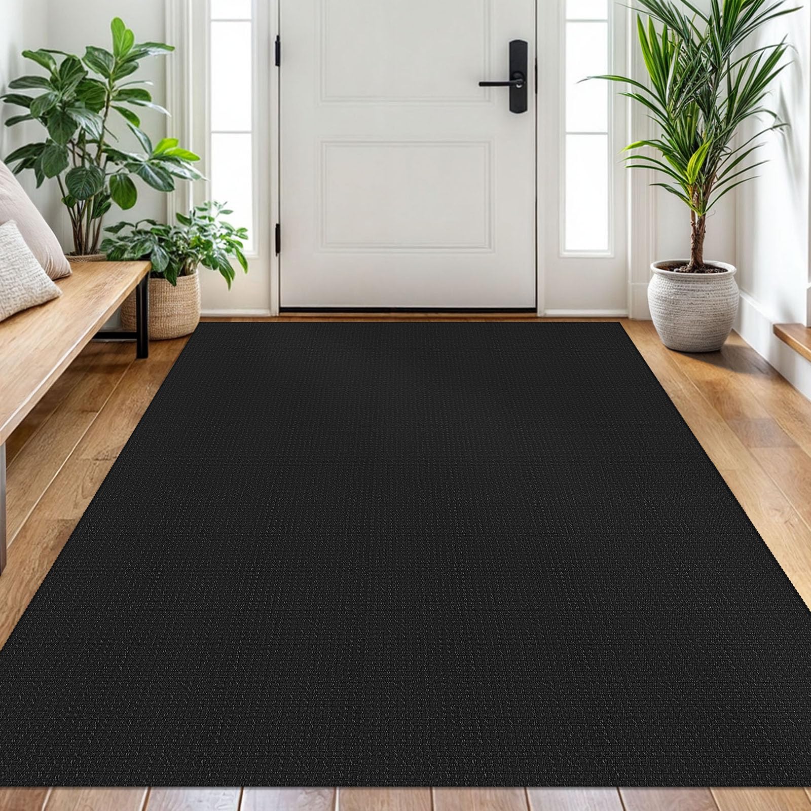 EARTHALL Woven Area Rug 4x6 Ft Washable Rugs for Entryway Non Slip Braided Throw Rugs Bedroom Carpet Cotton Entry Rug Cotton Floor Carpets for Bedroom Dining Room Living Room, Orange/Tan/Brown