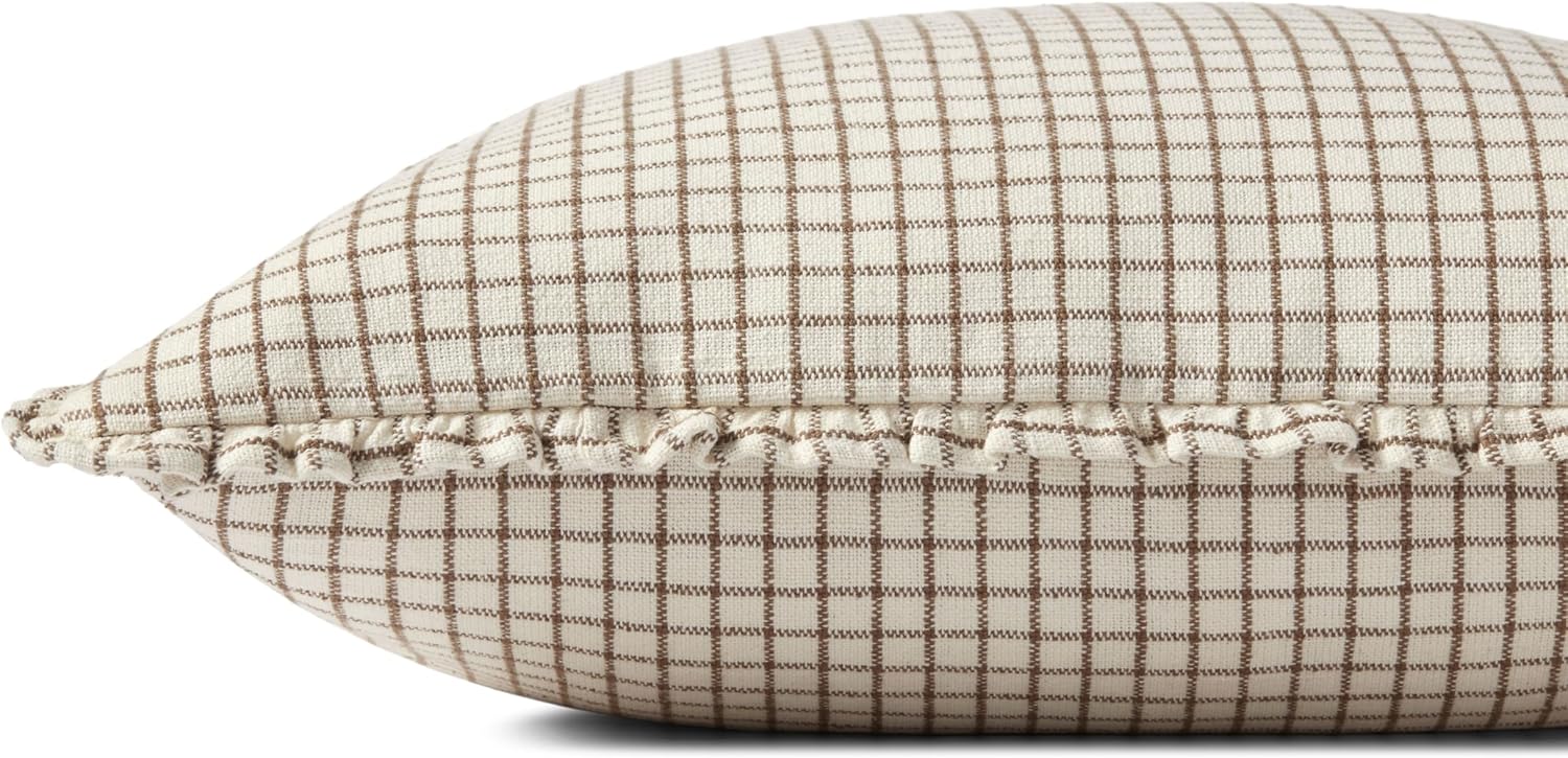 Loloi Chris Loves Julia Dinah Collection PCJ0012 Ivory/Earth 22'' x 22'' Cover Only Pillow