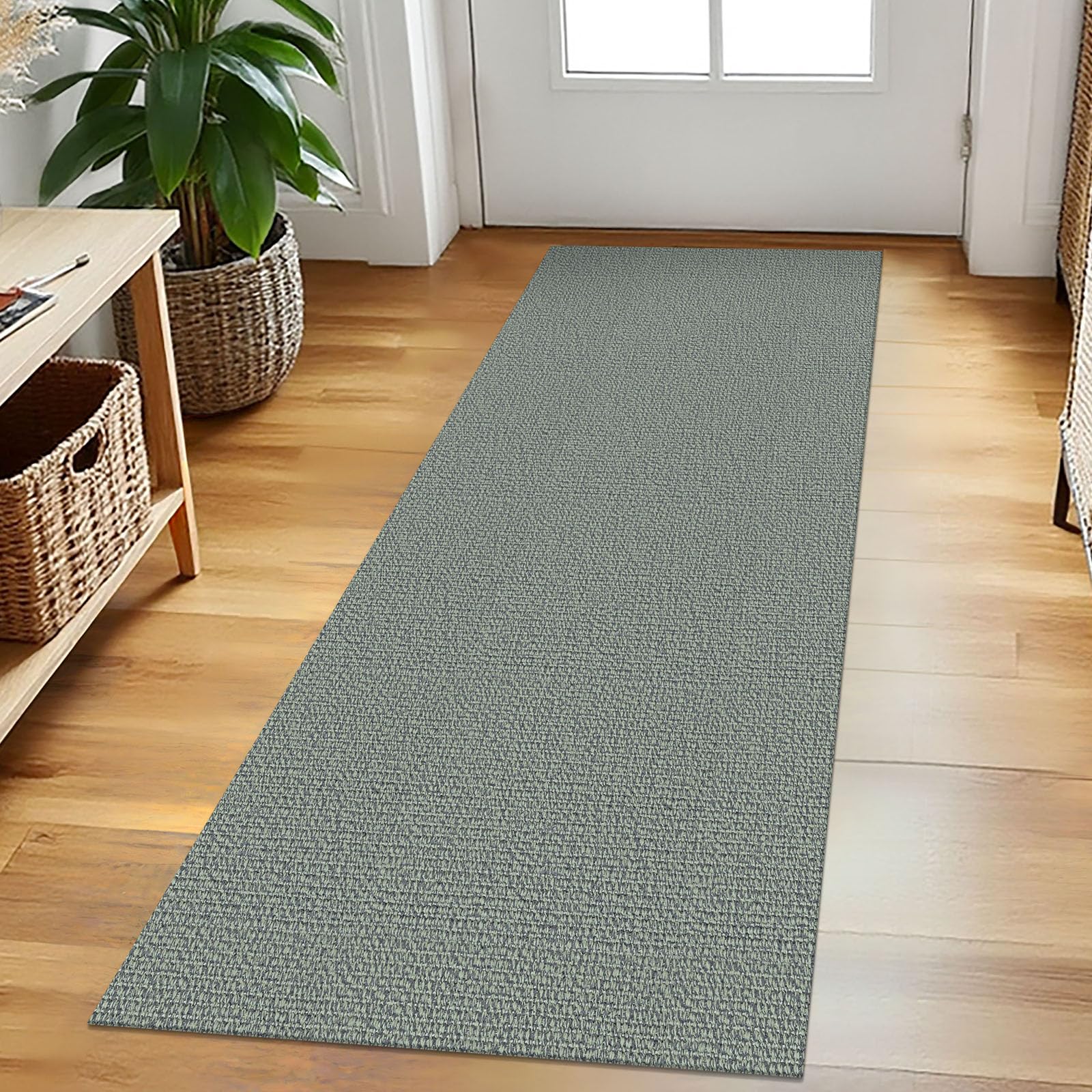 EARTHALL Washable Area Rug 4x6 Ft Non Slip Rugs for Entryway Braided Rubber Backed Bedroom Carpet Cotton Entry Rug Woven Floor Carpets for Bedroom Dining Room Living Room, Send/Beige