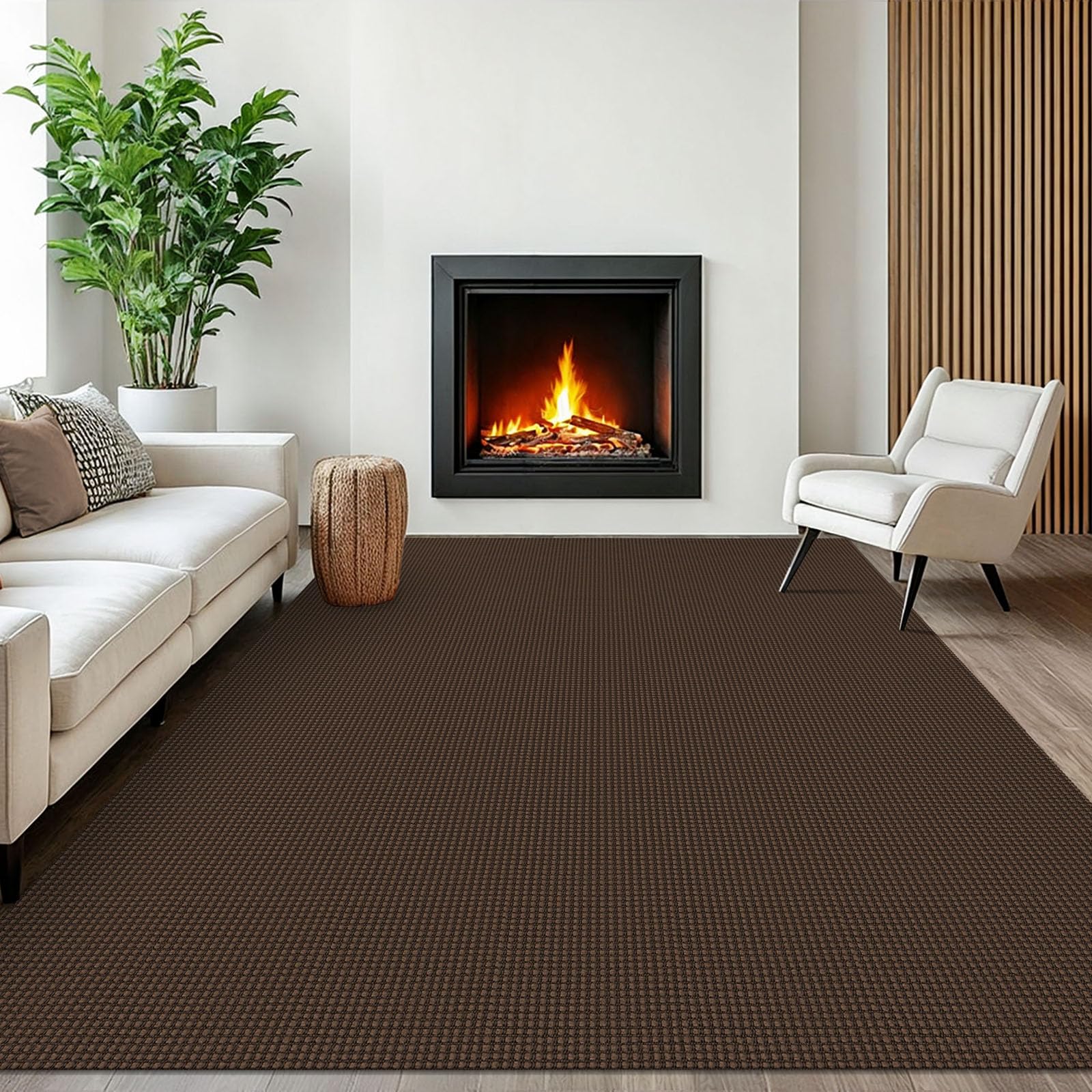 EARTHALL Woven Area Rug 4x6 Ft Washable Rugs for Entryway Non Slip Braided Throw Rugs Bedroom Carpet Cotton Entry Rug Cotton Floor Carpets for Bedroom Dining Room Living Room, Orange/Tan/Brown