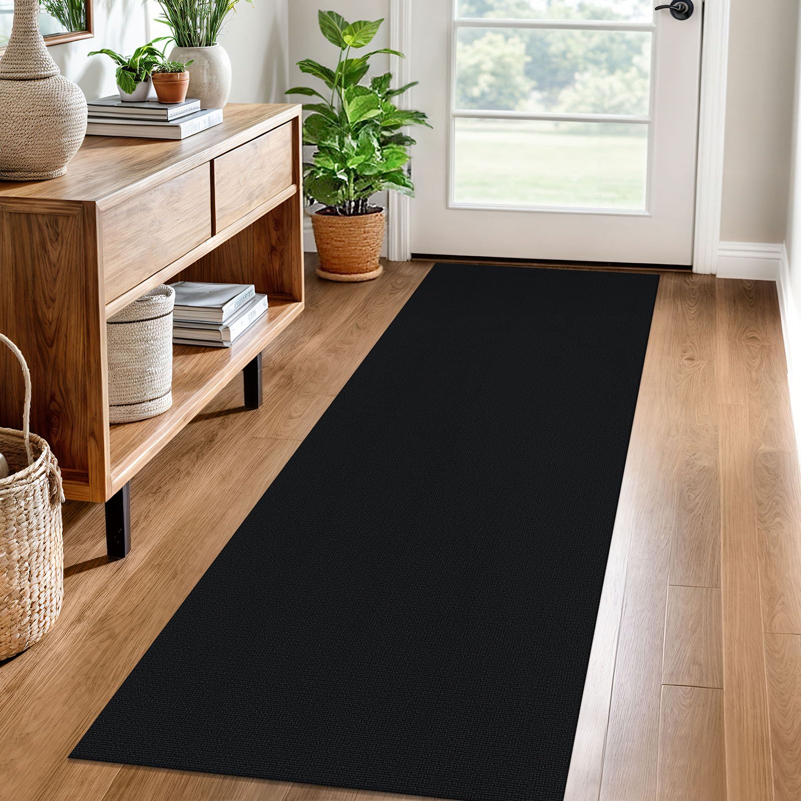 EARTHALL Washable Area Rug 4x6 Ft Non Slip Rugs for Entryway Braided Rubber Backed Bedroom Carpet Cotton Entry Rug Woven Floor Carpets for Bedroom Dining Room Living Room, Send/Beige