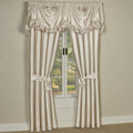 Touch of Class Portia Luxury Window Treatment | Rich Smoky Topaz | Premier Smooth Polyester Satin Elegant 2 Piece Lined Window Drapery Set with Empire Valance and 84 Inch Long Curtain Pair