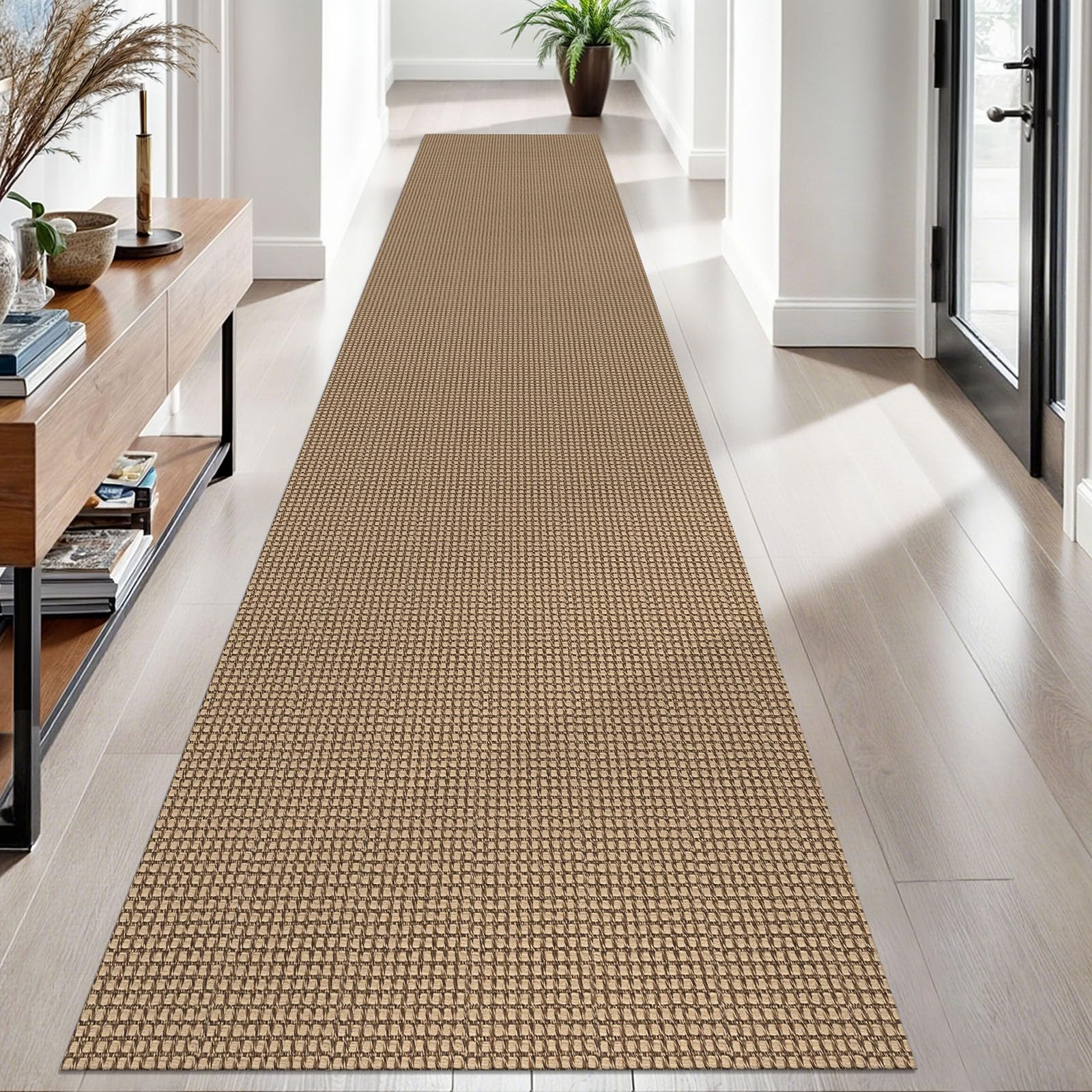 EARTHALL Woven Area Rug 4x6 Ft Washable Rugs for Entryway Non Slip Braided Throw Rugs Bedroom Carpet Cotton Entry Rug Cotton Floor Carpets for Bedroom Dining Room Living Room, Orange/Tan/Brown