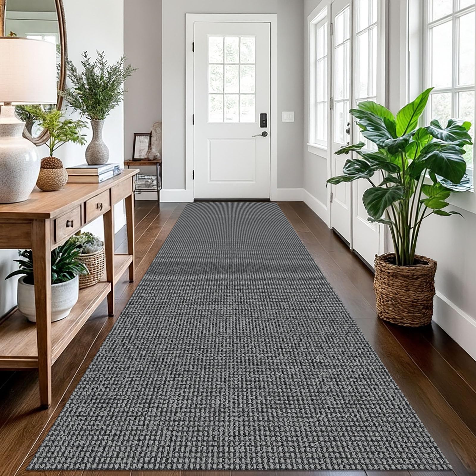 EARTHALL Woven Area Rug 4x6 Ft Washable Rugs for Entryway Non Slip Braided Throw Rugs Bedroom Carpet Cotton Entry Rug Cotton Floor Carpets for Bedroom Dining Room Living Room, Orange/Tan/Brown