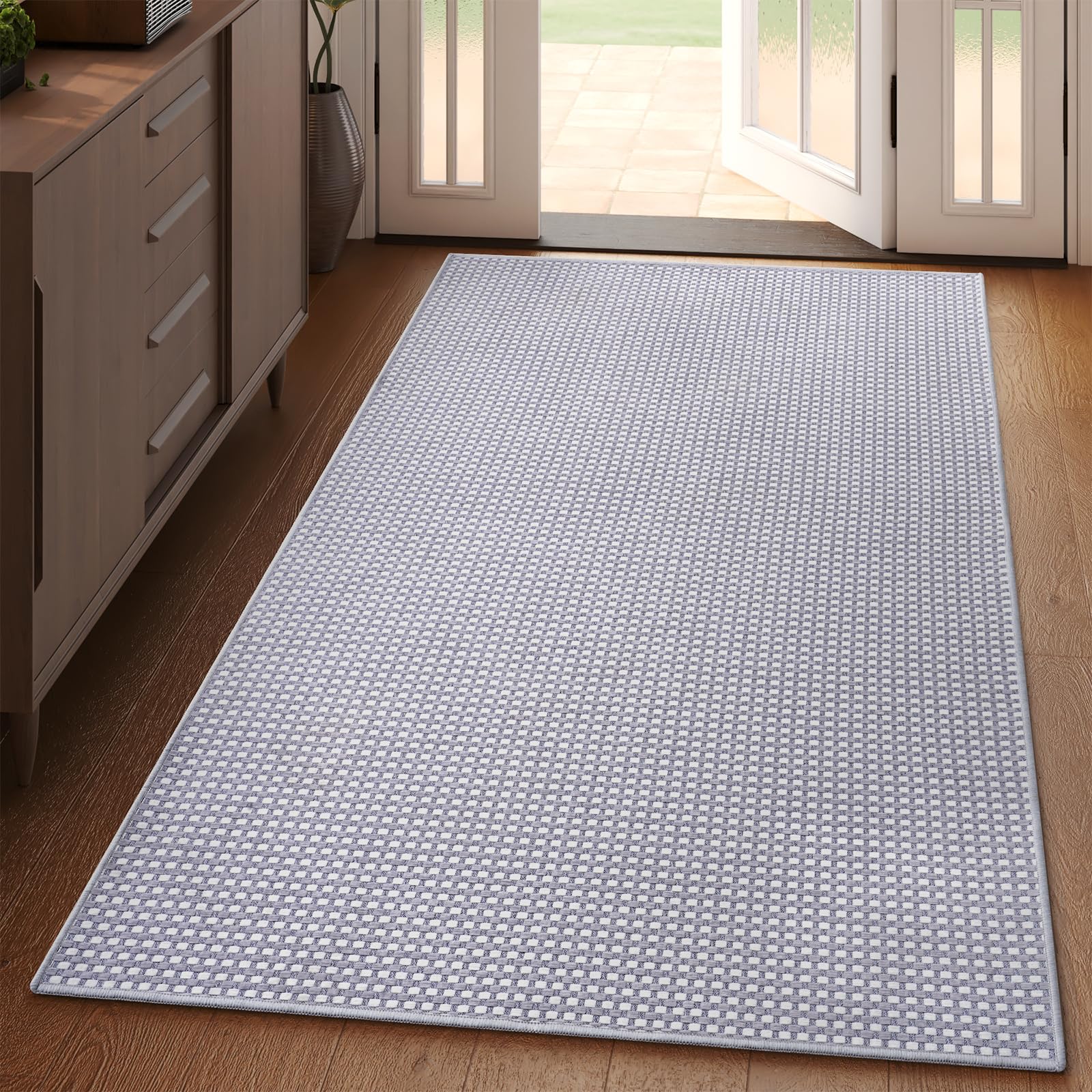 YDKGL Boho Washable Area Rugs 5x7 ft, Non Slip Area Rug for Living Room, Braided Office Rugs Bedroom Rug Woven Washable Indoor Floor Carpets for Office Dining Bedroom Living Room, Easy to Clean, Brown