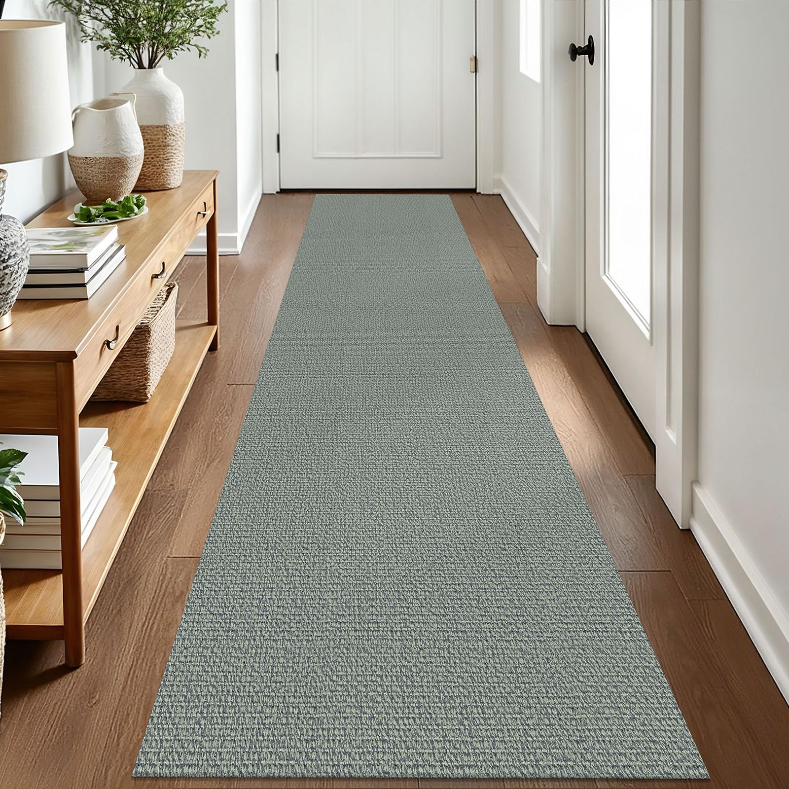 EARTHALL Washable Area Rug 4x6 Ft Non Slip Rugs for Entryway Braided Rubber Backed Bedroom Carpet Cotton Entry Rug Woven Floor Carpets for Bedroom Dining Room Living Room, Send/Beige