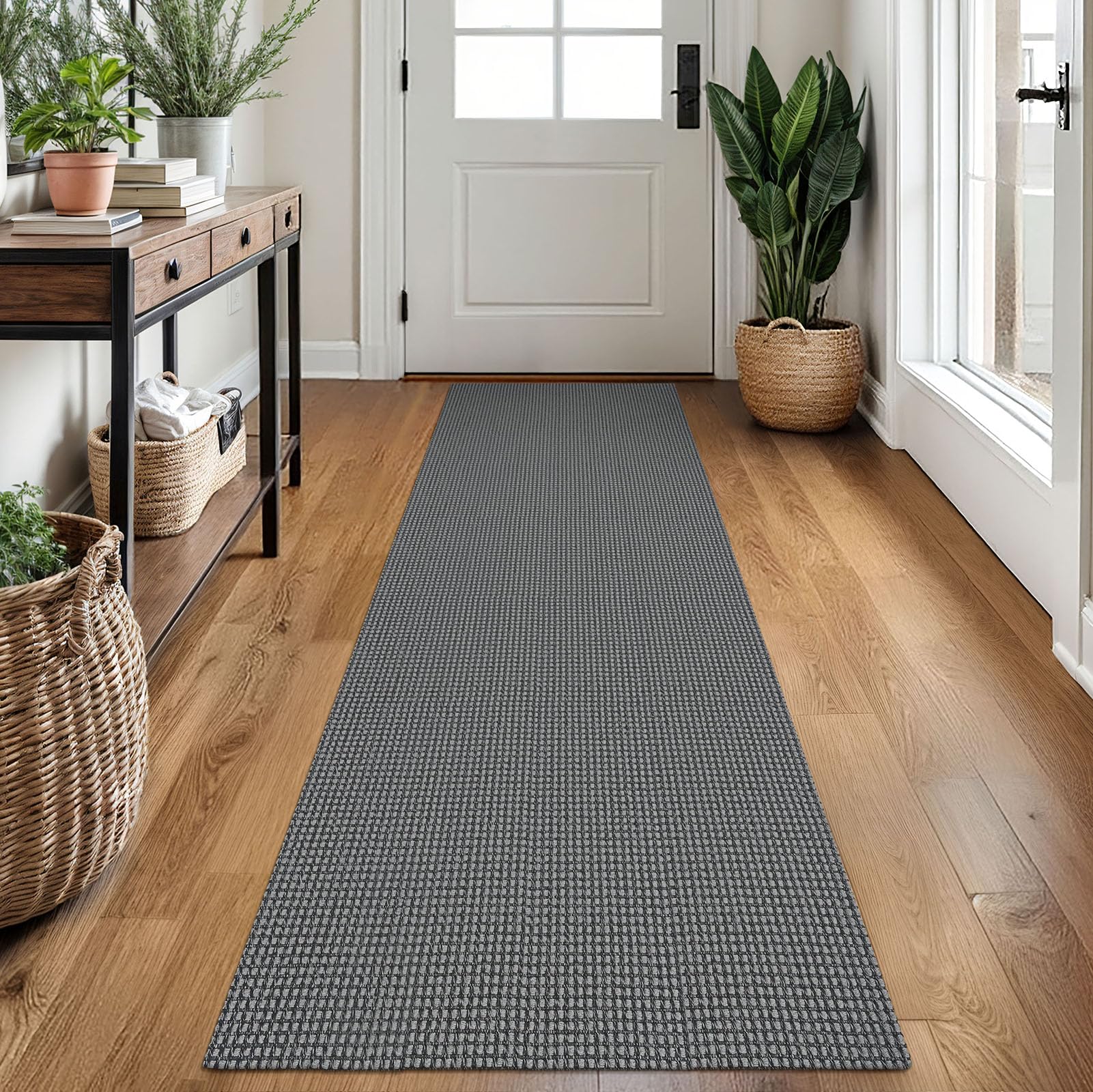 EARTHALL Woven Area Rug 4x6 Ft Washable Rugs for Entryway Non Slip Braided Throw Rugs Bedroom Carpet Cotton Entry Rug Cotton Floor Carpets for Bedroom Dining Room Living Room, Orange/Tan/Brown
