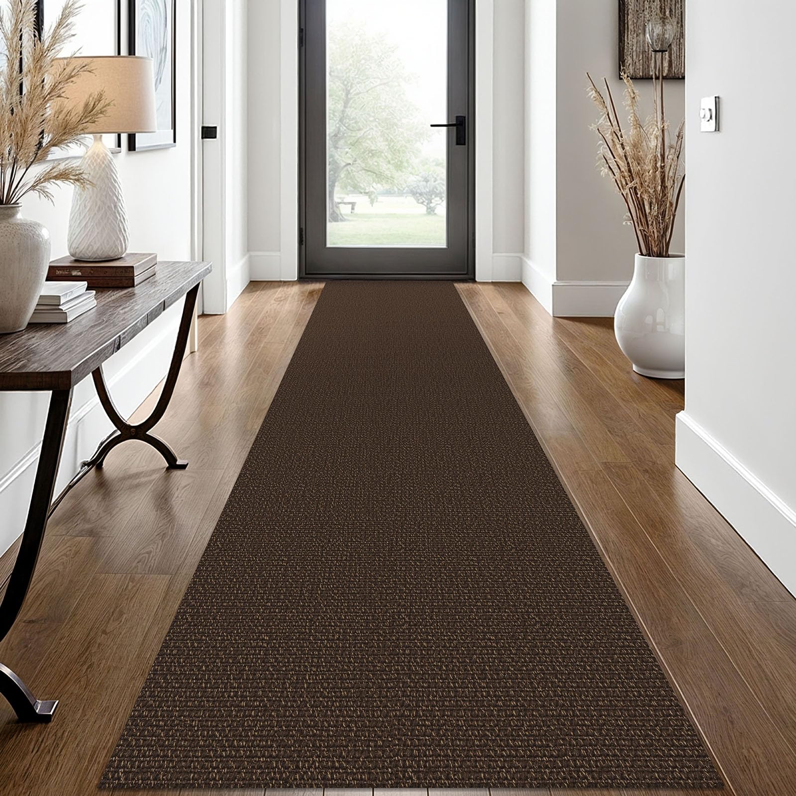 EARTHALL Washable Area Rug 4x6 Ft Non Slip Rugs for Entryway Braided Rubber Backed Bedroom Carpet Cotton Entry Rug Woven Floor Carpets for Bedroom Dining Room Living Room, Send/Beige