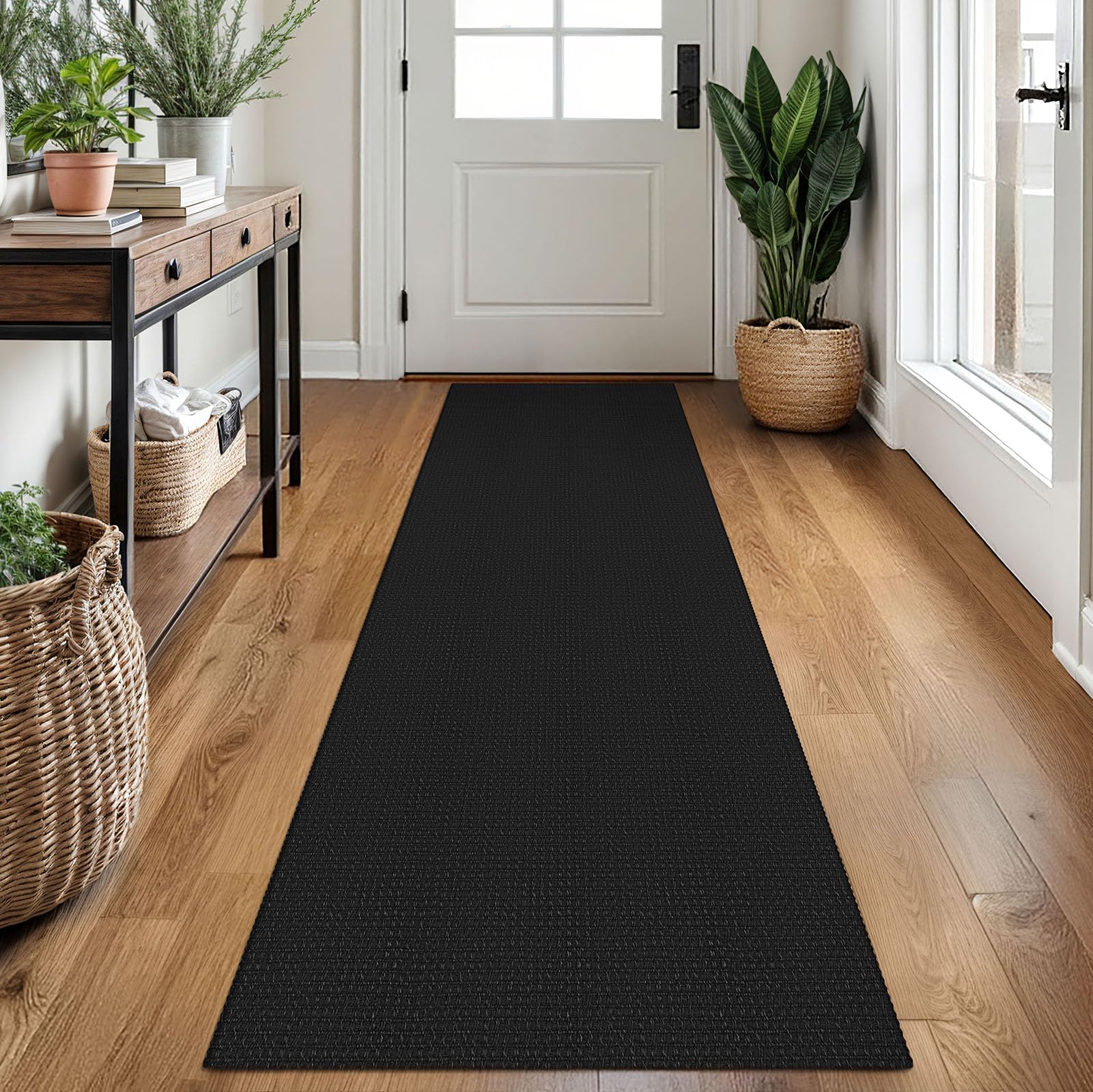 EARTHALL Woven Area Rug 4x6 Ft Washable Rugs for Entryway Non Slip Braided Throw Rugs Bedroom Carpet Cotton Entry Rug Cotton Floor Carpets for Bedroom Dining Room Living Room, Orange/Tan/Brown