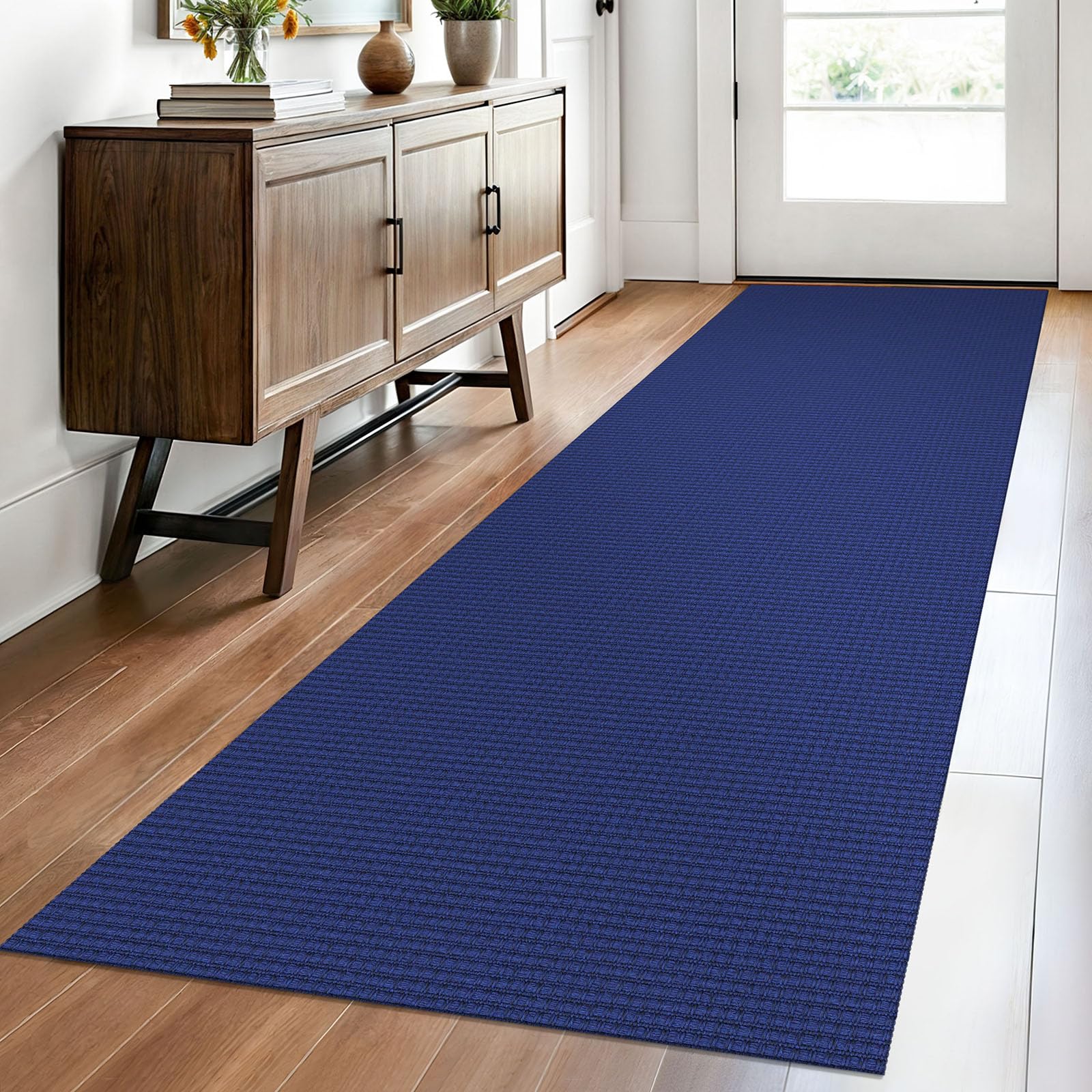 EARTHALL Woven Area Rug 4x6 Ft Washable Rugs for Entryway Non Slip Braided Throw Rugs Bedroom Carpet Cotton Entry Rug Cotton Floor Carpets for Bedroom Dining Room Living Room, Orange/Tan/Brown