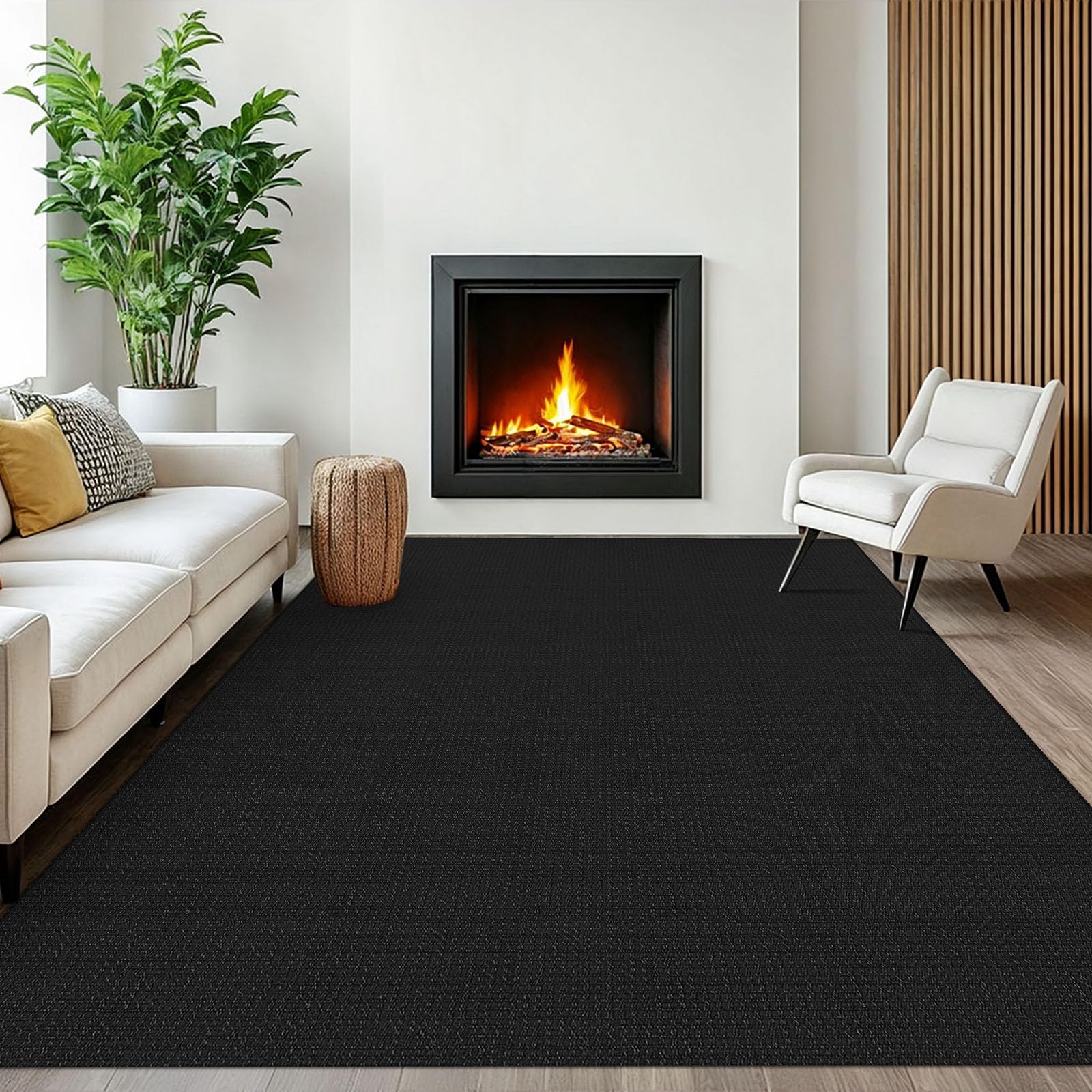 EARTHALL Woven Area Rug 4x6 Ft Washable Rugs for Entryway Non Slip Braided Throw Rugs Bedroom Carpet Cotton Entry Rug Cotton Floor Carpets for Bedroom Dining Room Living Room, Orange/Tan/Brown
