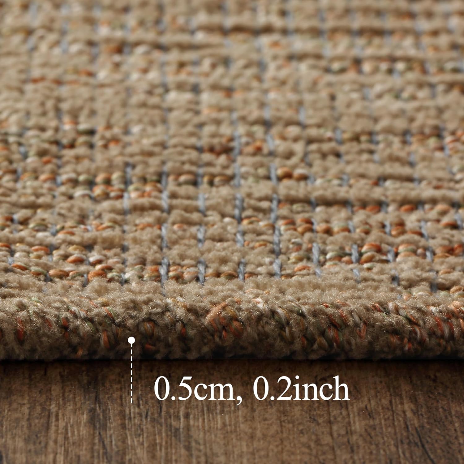 GENIMO 4X6 Neutral Area Rugs for Living Room, Hand Woven Machine Washable Non Slip Textured Soft Rug, Handmade Rustic Braided Low Pile Rugs for Farmhouse, Bedroom Office Rug in Jute Color