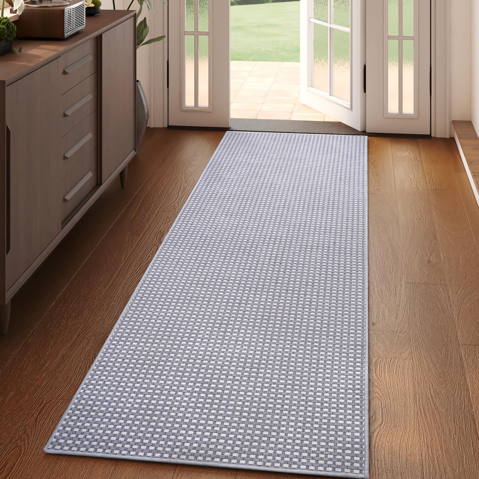 YDKGL Boho Washable Area Rugs 5x7 ft, Non Slip Area Rug for Living Room, Braided Office Rugs Bedroom Rug Woven Washable Indoor Floor Carpets for Office Dining Bedroom Living Room, Easy to Clean, Brown