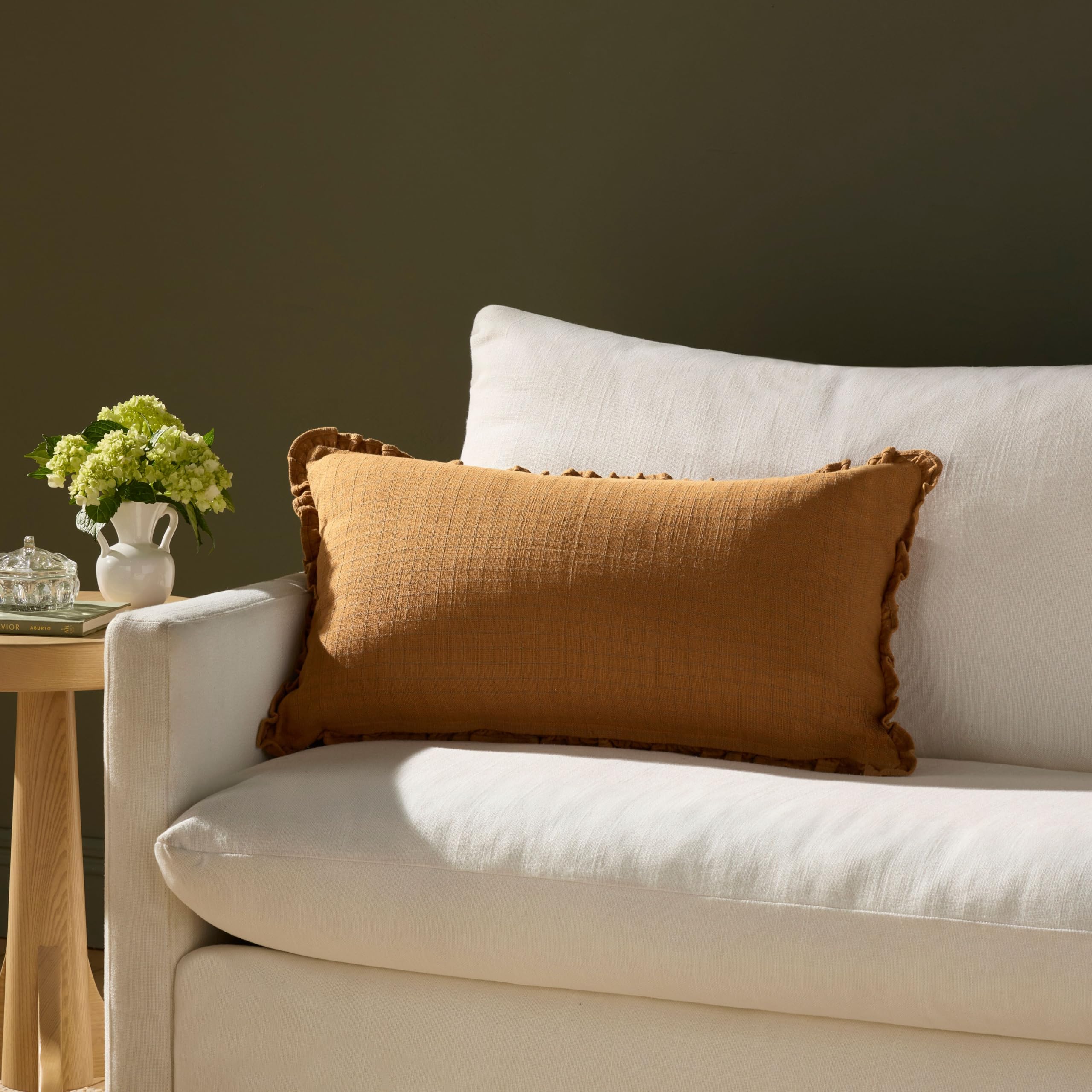 Loloi Chris Loves Julia Dinah Collection PCJ0012 Ivory/Earth 22'' x 22'' Cover Only Pillow