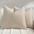 FUTEI Pack of 2 Solid Chenille Throw Pillow Covers 18x18 Inch Soft Farmhouse Decorative Accent Cushion Cases Modern Home Decor for Couch Living Room, Cream