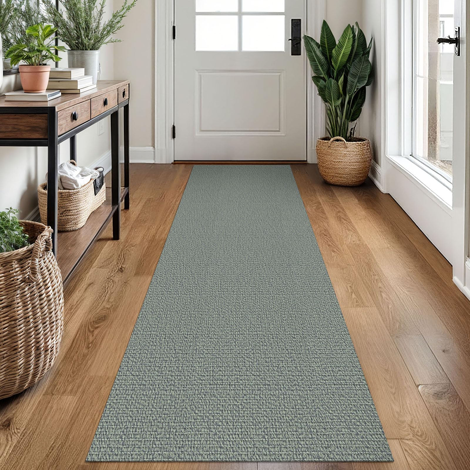 EARTHALL Washable Area Rug 4x6 Ft Non Slip Rugs for Entryway Braided Rubber Backed Bedroom Carpet Cotton Entry Rug Woven Floor Carpets for Bedroom Dining Room Living Room, Send/Beige