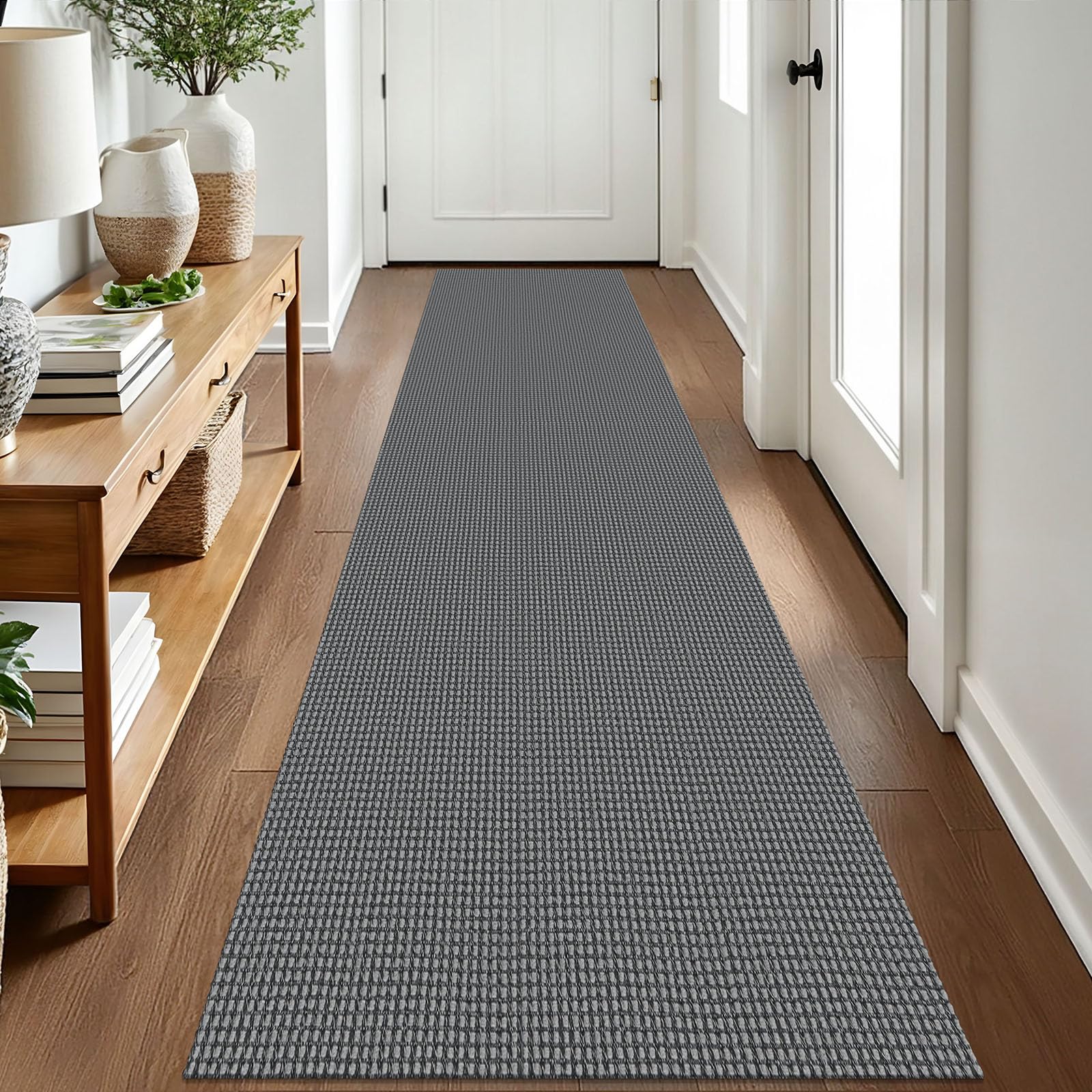 EARTHALL Woven Area Rug 4x6 Ft Washable Rugs for Entryway Non Slip Braided Throw Rugs Bedroom Carpet Cotton Entry Rug Cotton Floor Carpets for Bedroom Dining Room Living Room, Orange/Tan/Brown