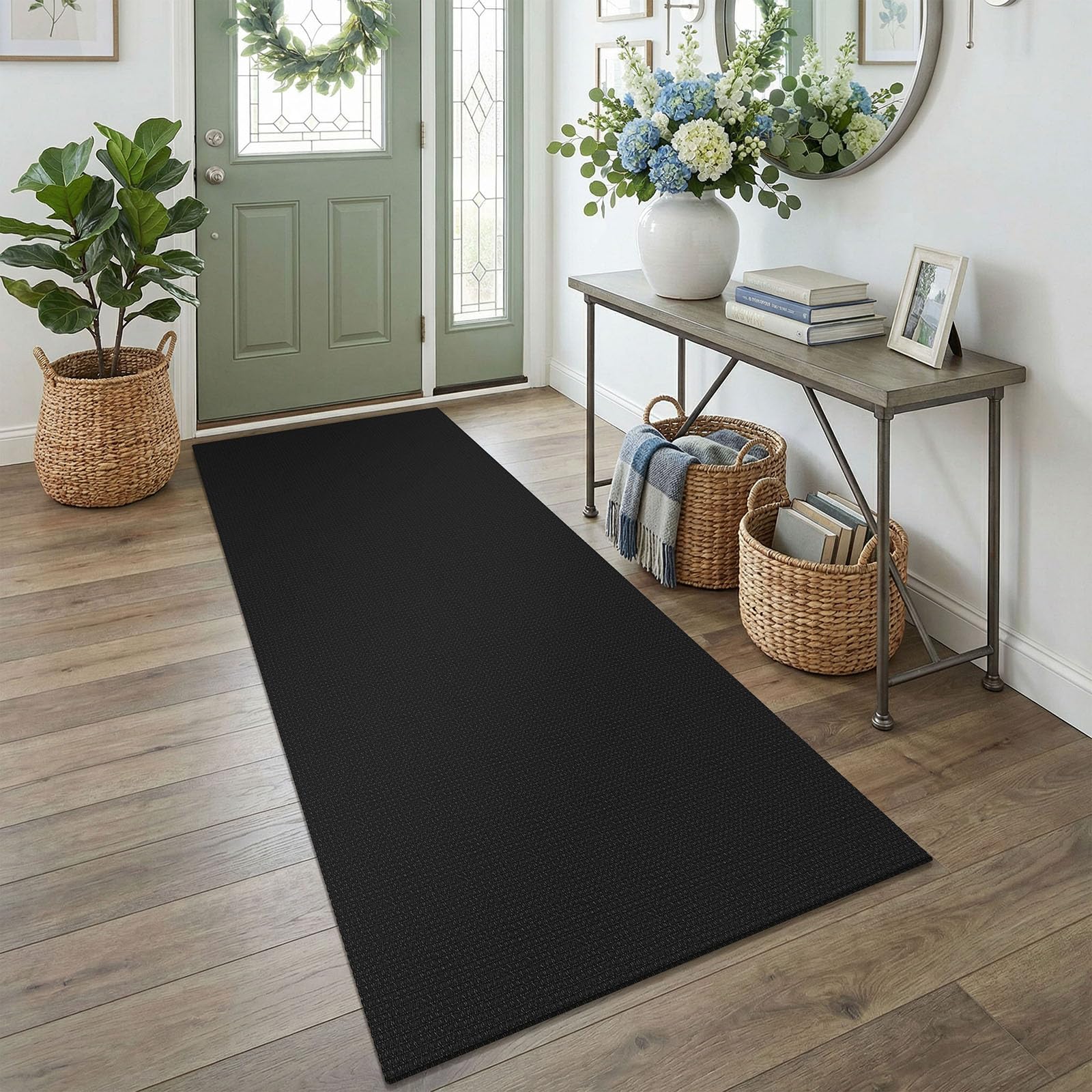 EARTHALL Woven Area Rug 4x6 Ft Washable Rugs for Entryway Non Slip Braided Throw Rugs Bedroom Carpet Cotton Entry Rug Cotton Floor Carpets for Bedroom Dining Room Living Room, Orange/Tan/Brown