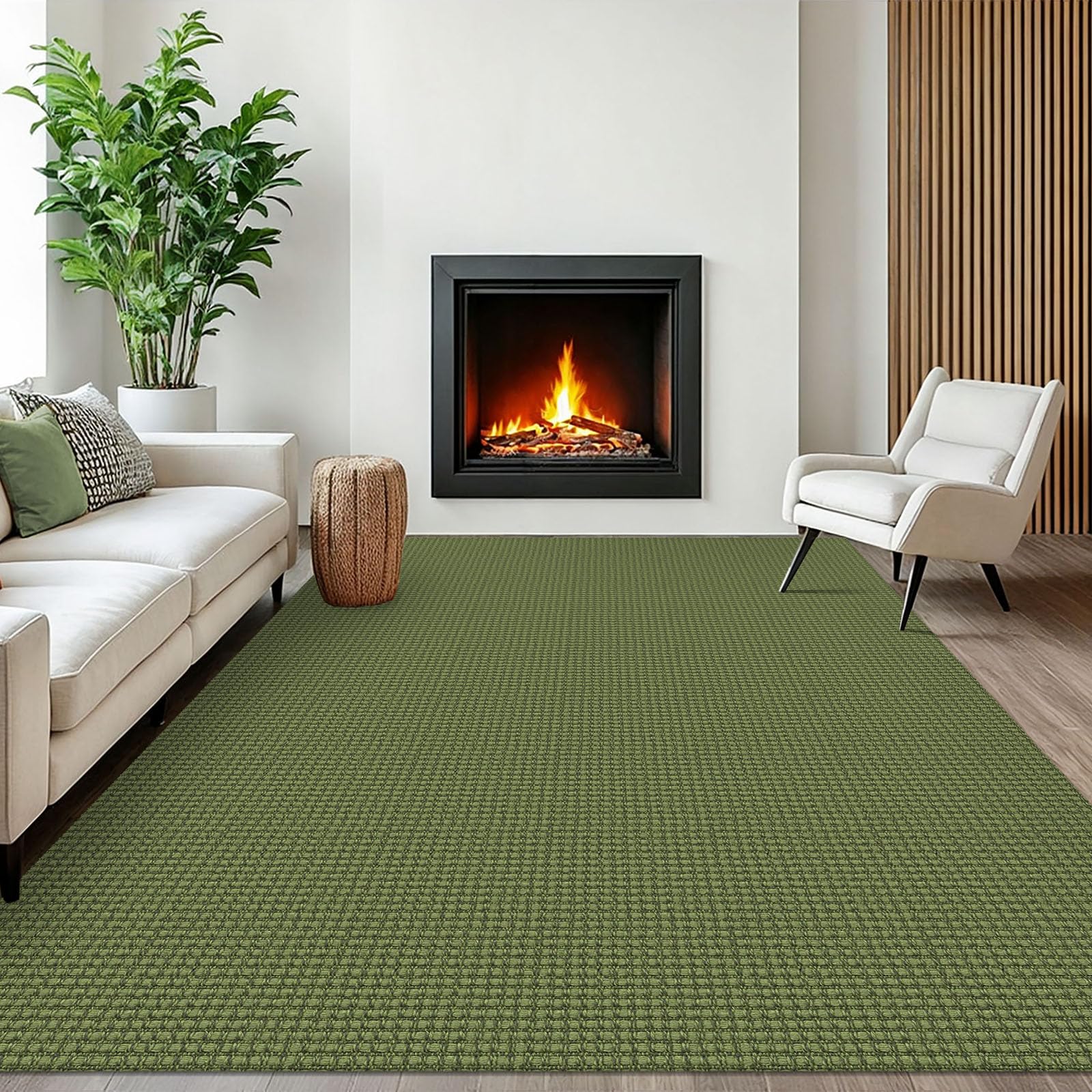 EARTHALL Woven Area Rug 4x6 Ft Washable Rugs for Entryway Non Slip Braided Throw Rugs Bedroom Carpet Cotton Entry Rug Cotton Floor Carpets for Bedroom Dining Room Living Room, Orange/Tan/Brown