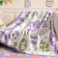 Sage Green Chunky Chenille Knit Throw Blanket 50x60 Inch Checkered Decor Blanket for Couch Bed