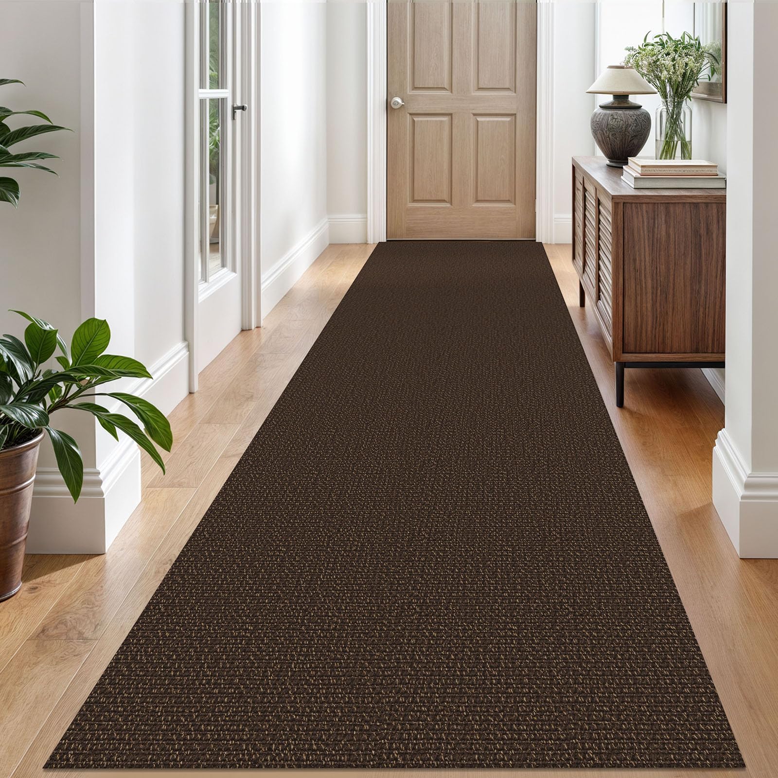 EARTHALL Washable Area Rug 4x6 Ft Non Slip Rugs for Entryway Braided Rubber Backed Bedroom Carpet Cotton Entry Rug Woven Floor Carpets for Bedroom Dining Room Living Room, Send/Beige