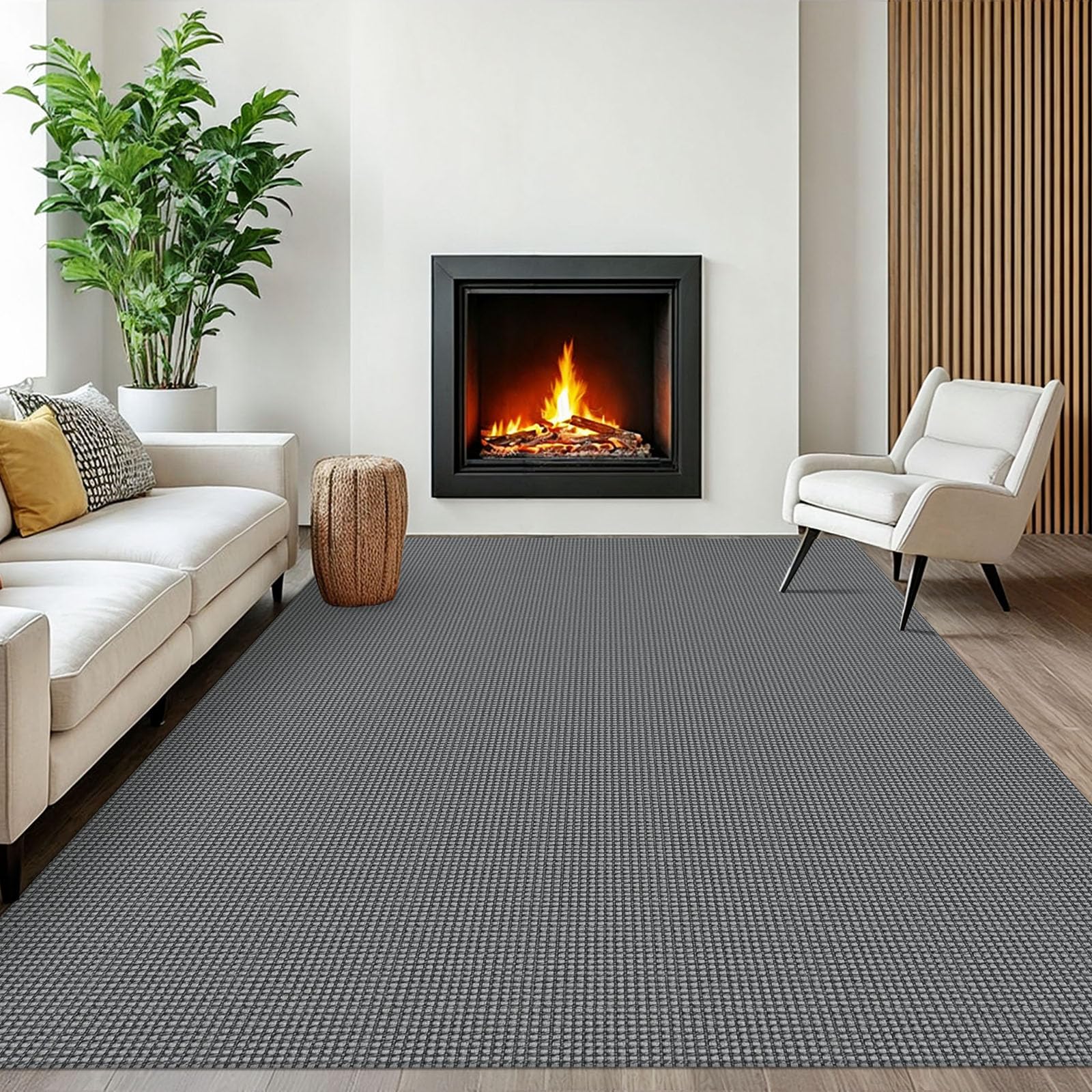 EARTHALL Woven Area Rug 4x6 Ft Washable Rugs for Entryway Non Slip Braided Throw Rugs Bedroom Carpet Cotton Entry Rug Cotton Floor Carpets for Bedroom Dining Room Living Room, Orange/Tan/Brown