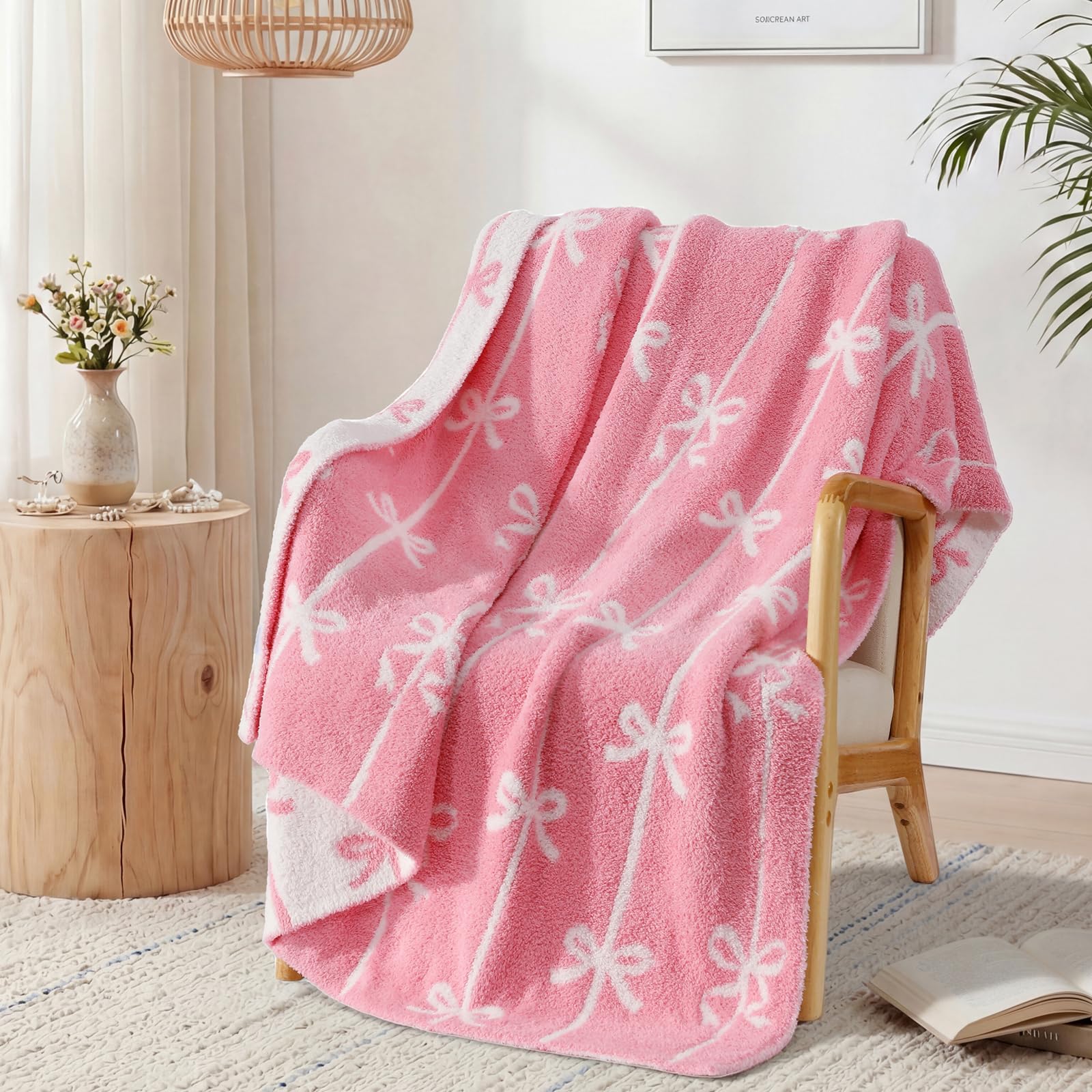 WRENSONGE Throw Blanket Cationic Dyeing Taupe Soft Cozy Fluffy Warm Hand Made Throw Blankets for Couch, Sofa, Chair, Bed, Camping, Picnic, Travel Lightweight Bed Blanket - 50"*60"