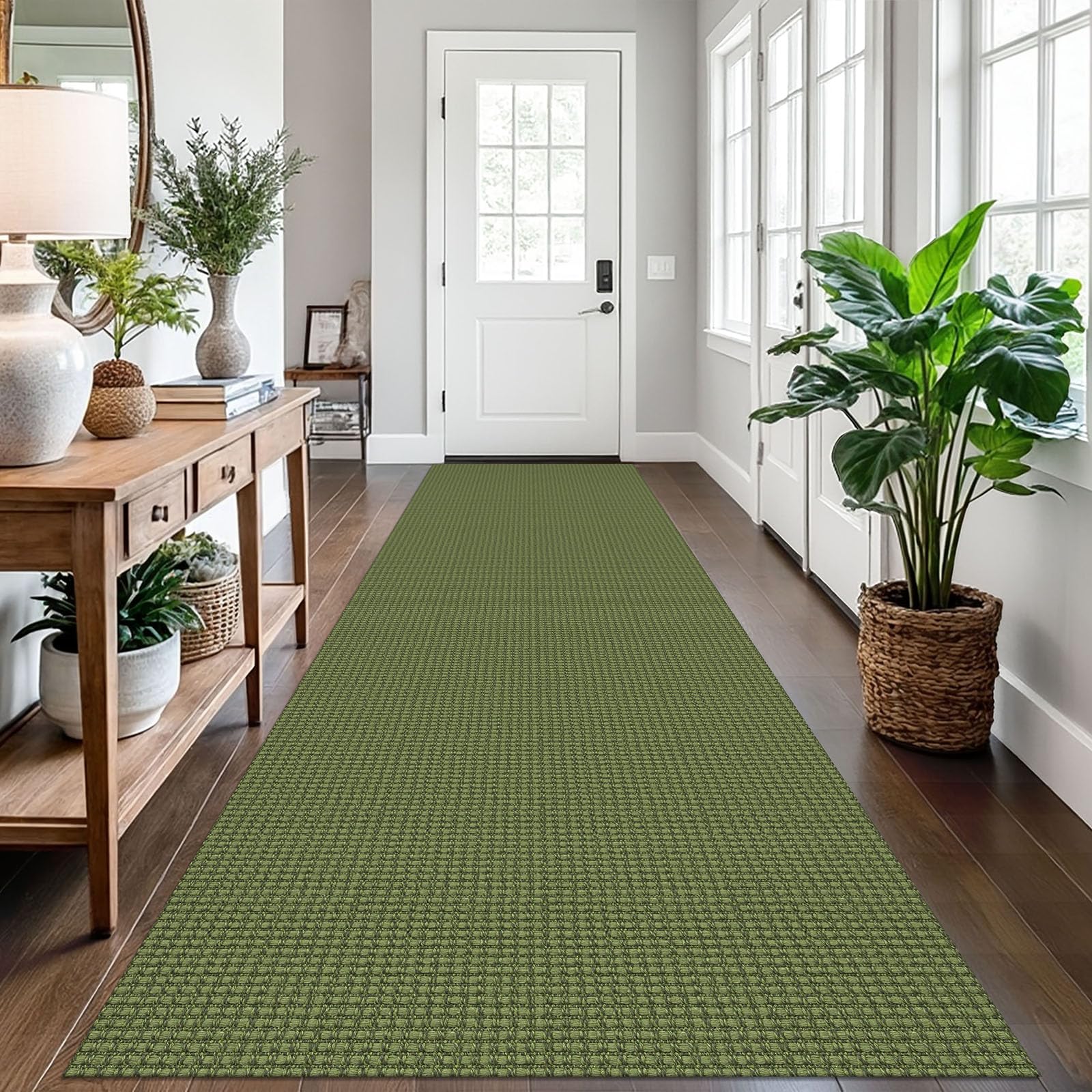 EARTHALL Woven Area Rug 4x6 Ft Washable Rugs for Entryway Non Slip Braided Throw Rugs Bedroom Carpet Cotton Entry Rug Cotton Floor Carpets for Bedroom Dining Room Living Room, Orange/Tan/Brown