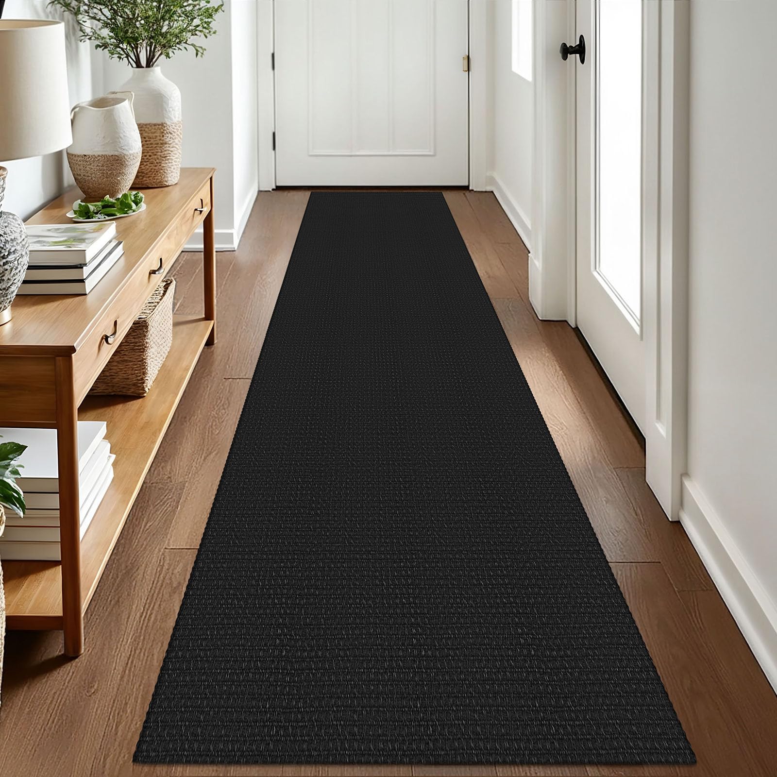 EARTHALL Woven Area Rug 4x6 Ft Washable Rugs for Entryway Non Slip Braided Throw Rugs Bedroom Carpet Cotton Entry Rug Cotton Floor Carpets for Bedroom Dining Room Living Room, Orange/Tan/Brown