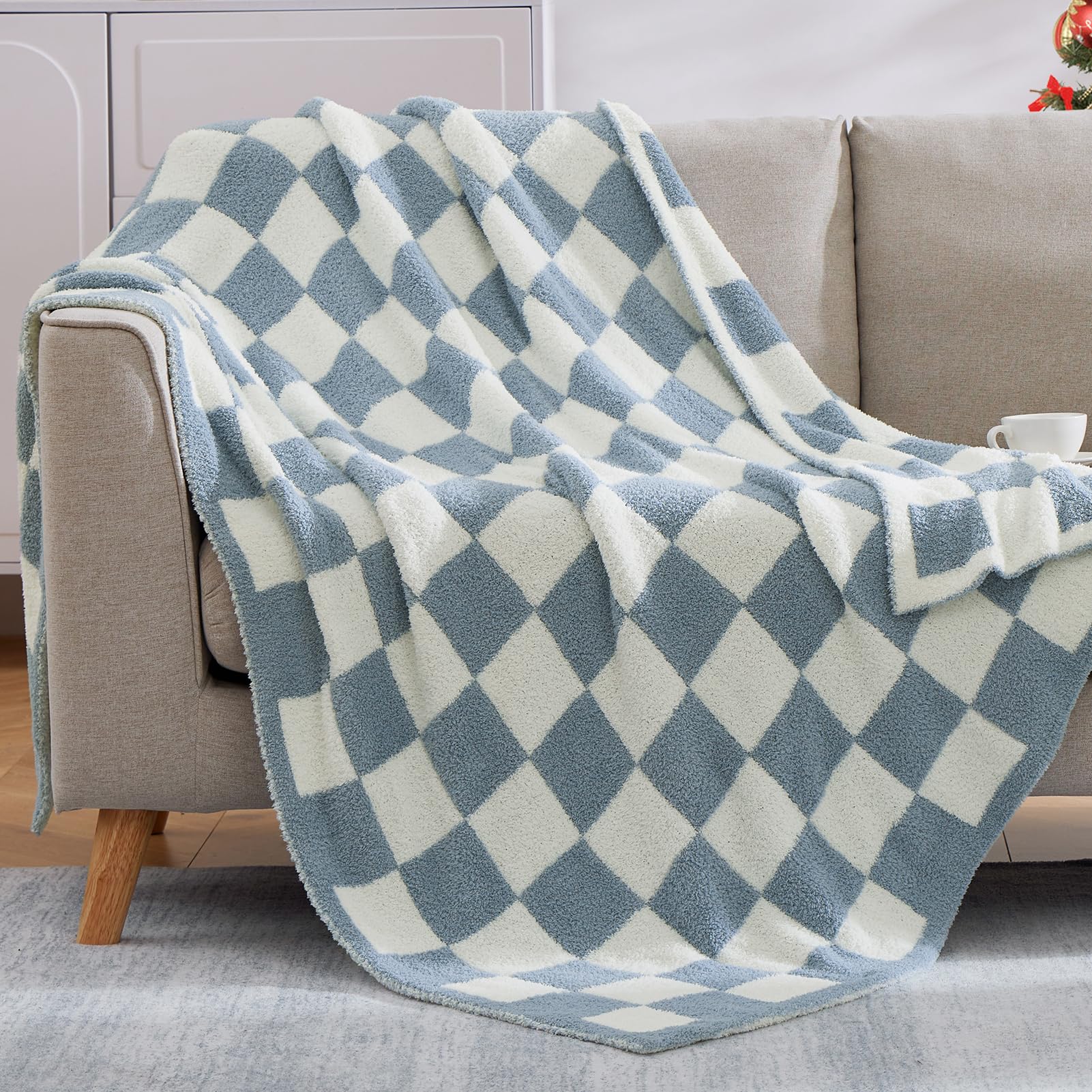 WRENSONGE Throw Blanket Cationic Dyeing Taupe Soft Cozy Fluffy Warm Hand Made Throw Blankets for Couch, Sofa, Chair, Bed, Camping, Picnic, Travel Lightweight Bed Blanket - 50"*60"