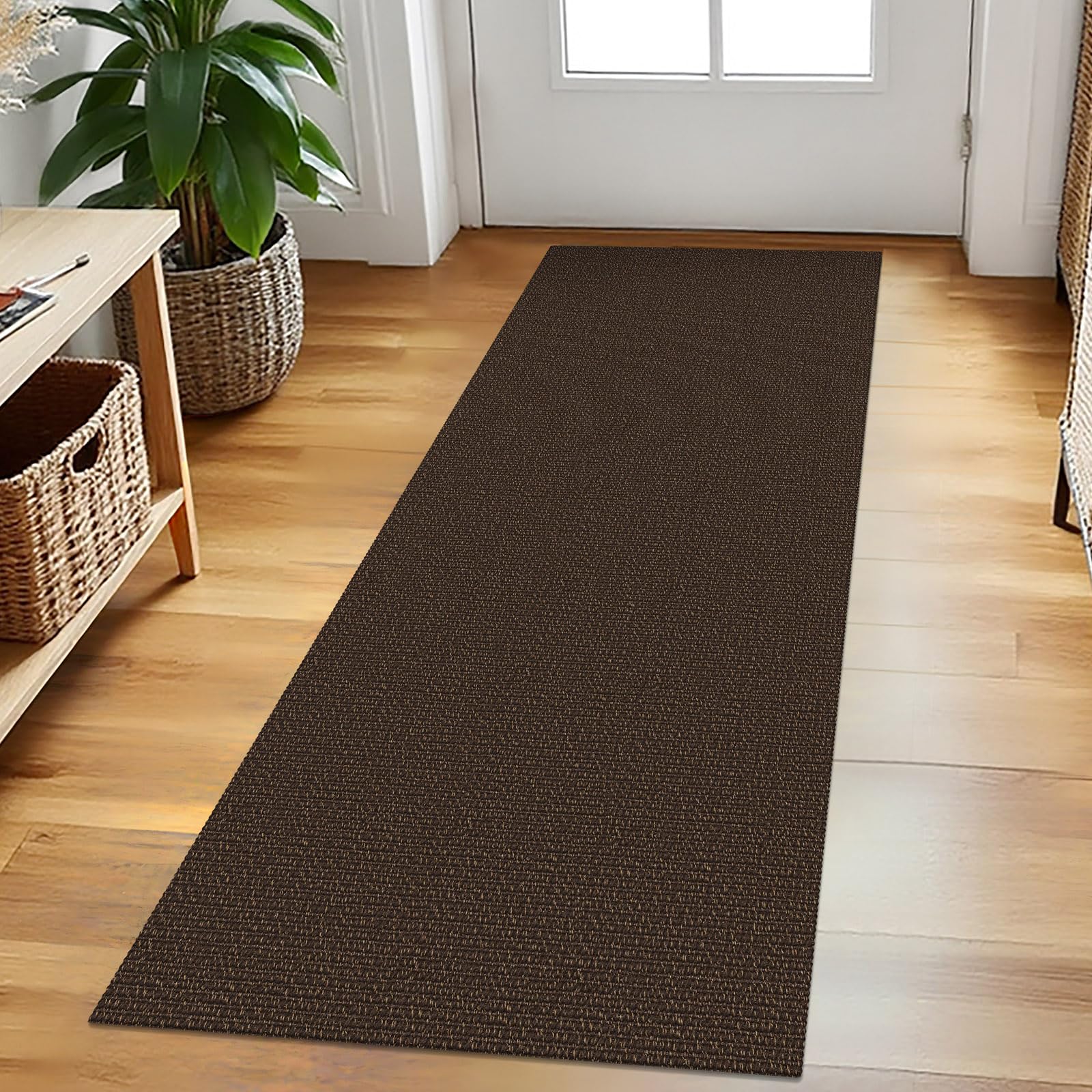 EARTHALL Washable Area Rug 4x6 Ft Non Slip Rugs for Entryway Braided Rubber Backed Bedroom Carpet Cotton Entry Rug Woven Floor Carpets for Bedroom Dining Room Living Room, Send/Beige