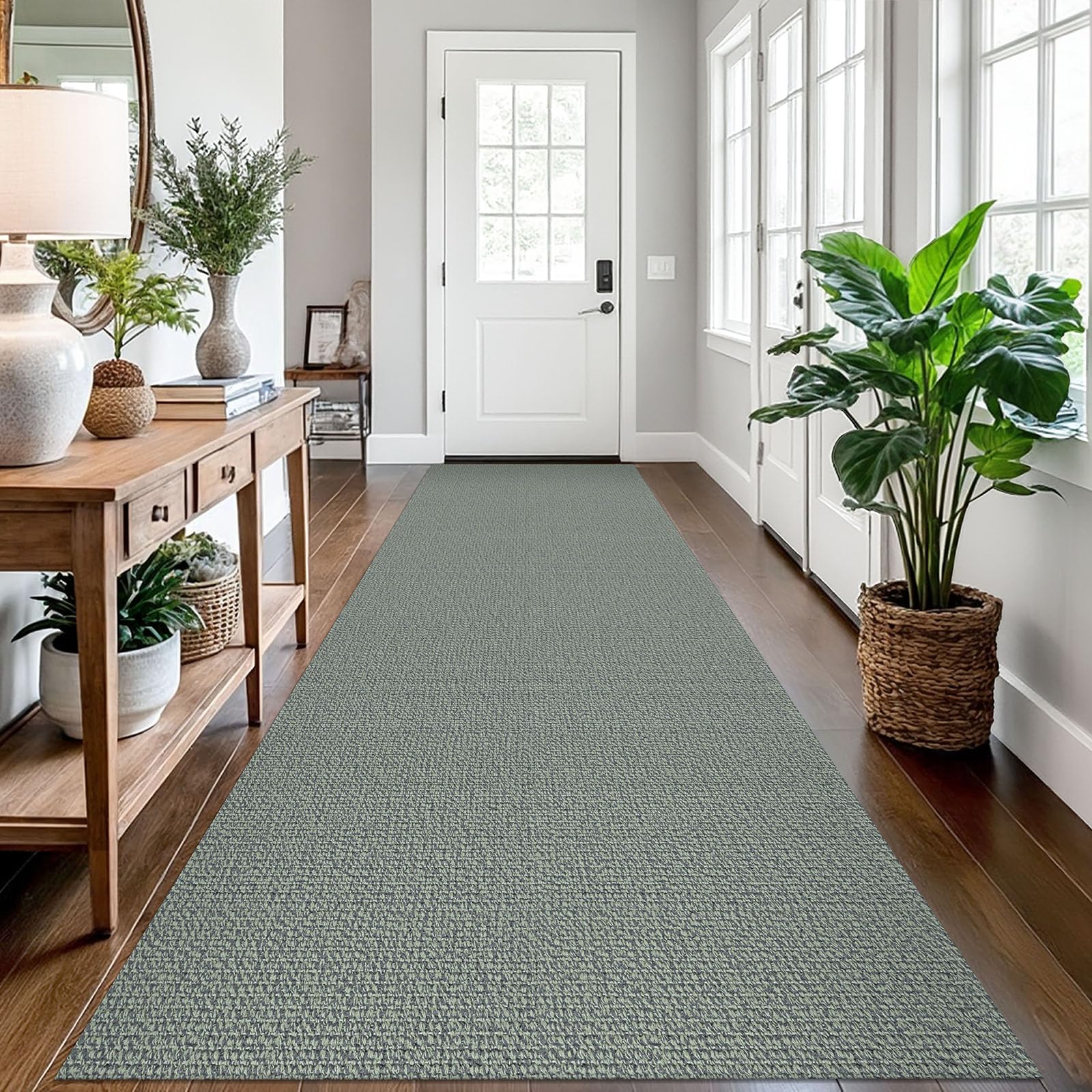 EARTHALL Washable Area Rug 4x6 Ft Non Slip Rugs for Entryway Braided Rubber Backed Bedroom Carpet Cotton Entry Rug Woven Floor Carpets for Bedroom Dining Room Living Room, Send/Beige