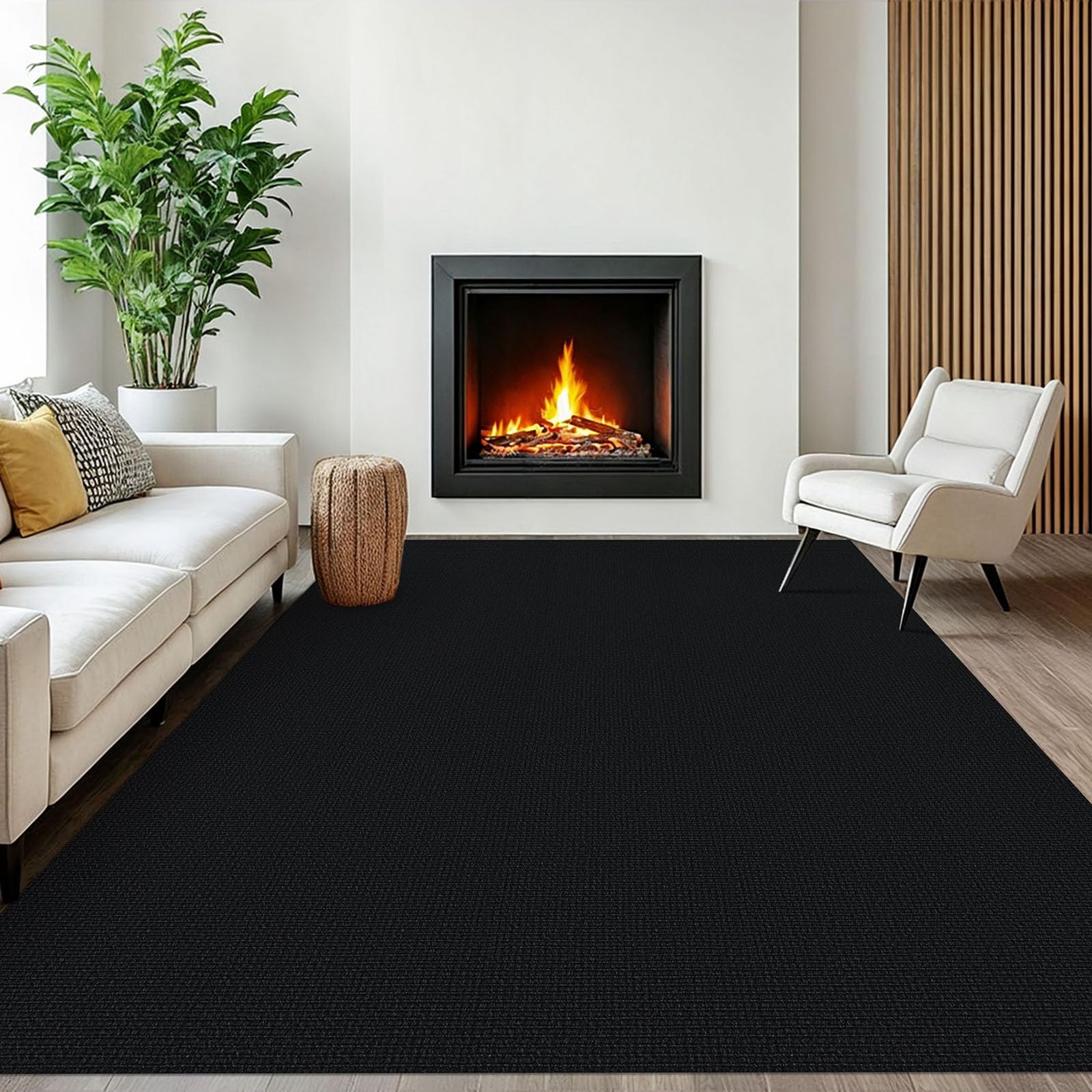 EARTHALL Washable Area Rug 4x6 Ft Non Slip Rugs for Entryway Braided Rubber Backed Bedroom Carpet Cotton Entry Rug Woven Floor Carpets for Bedroom Dining Room Living Room, Send/Beige
