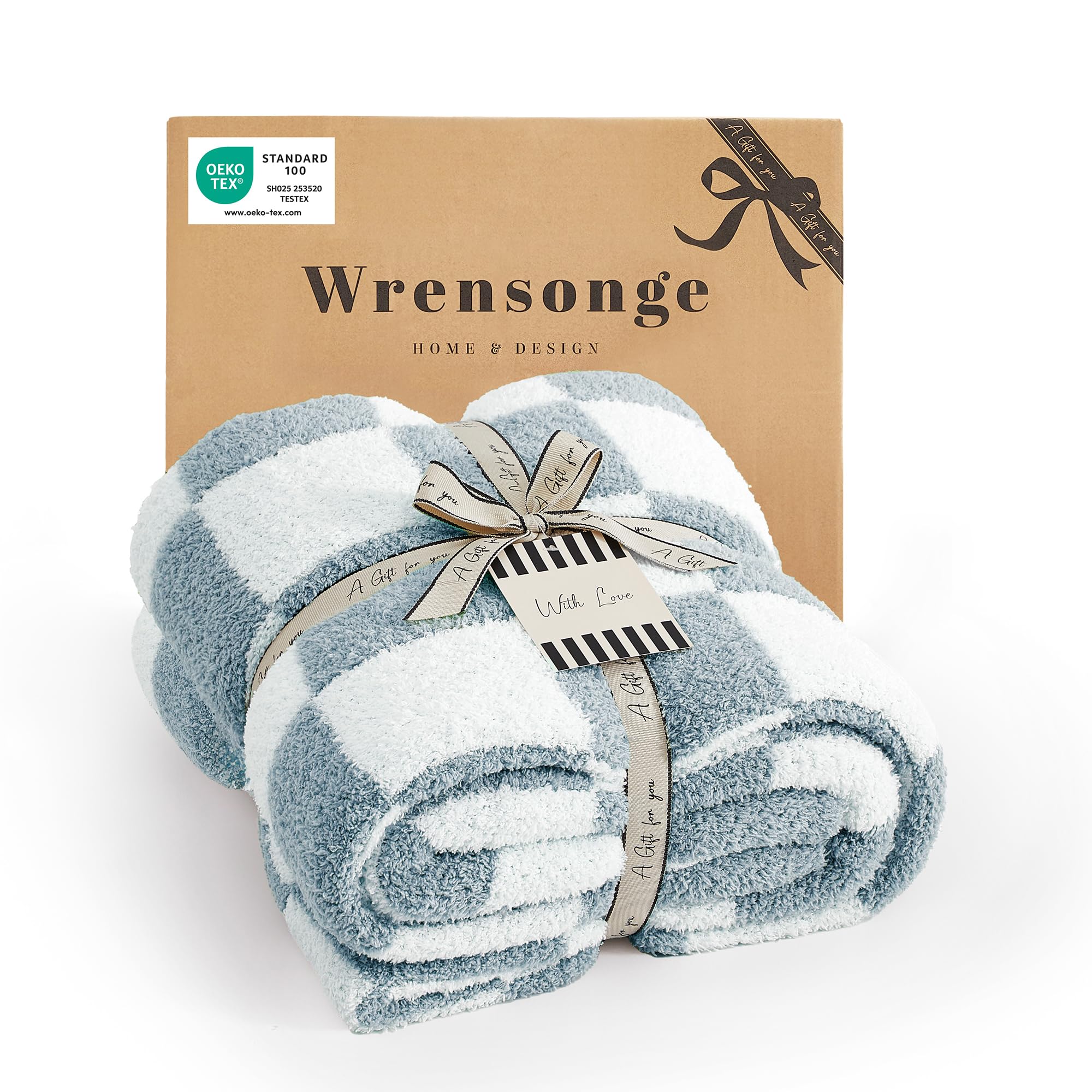 WRENSONGE Throw Blanket Cationic Dyeing Taupe Soft Cozy Fluffy Warm Hand Made Throw Blankets for Couch, Sofa, Chair, Bed, Camping, Picnic, Travel Lightweight Bed Blanket - 50"*60"