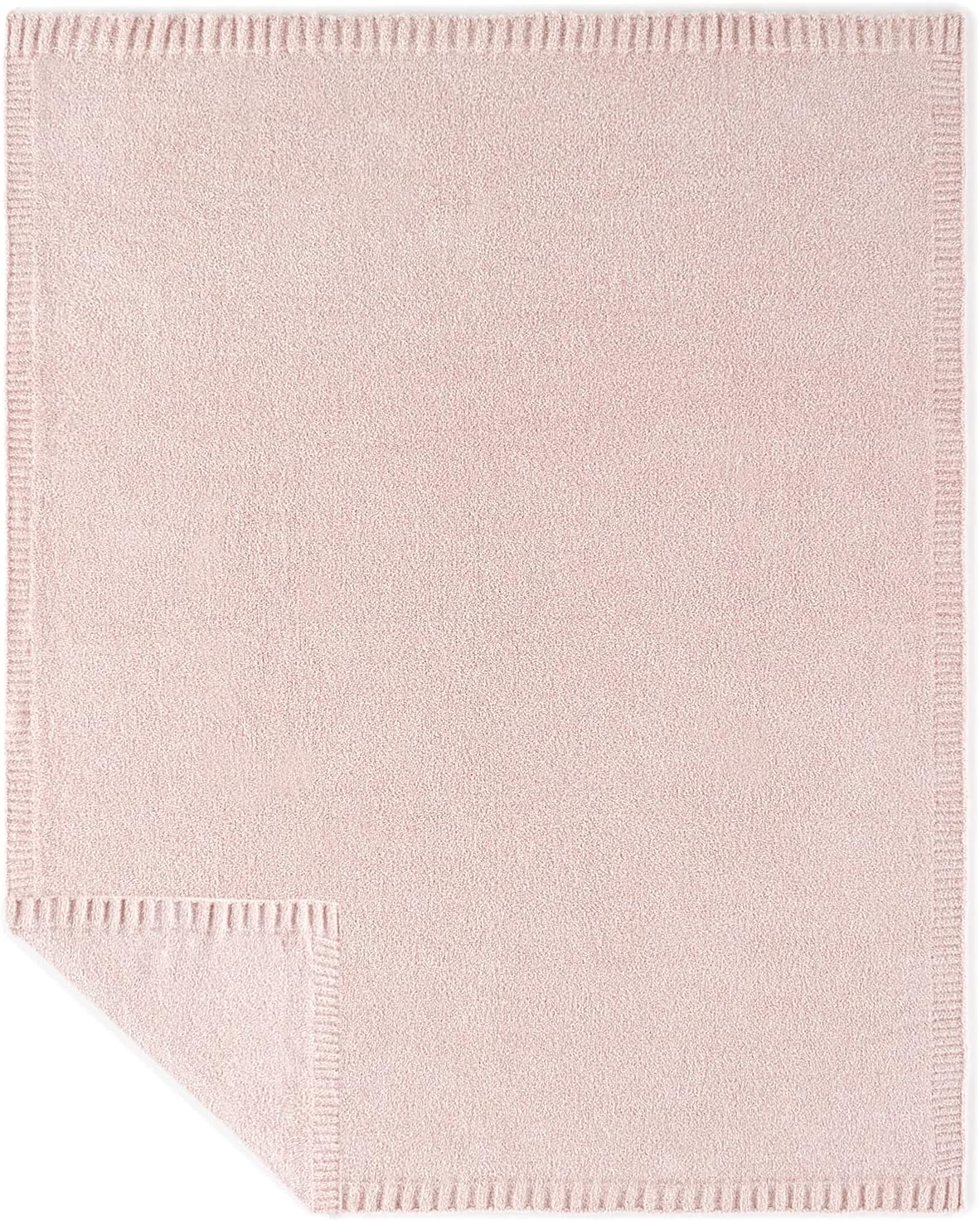 Crafted by Catherine Heathered Cozy Knit Throw Blanket 60" x 70" Inches, Soft Comfy Decorative Throw for Couch Bed Sofa Travel, Lotus Heathered