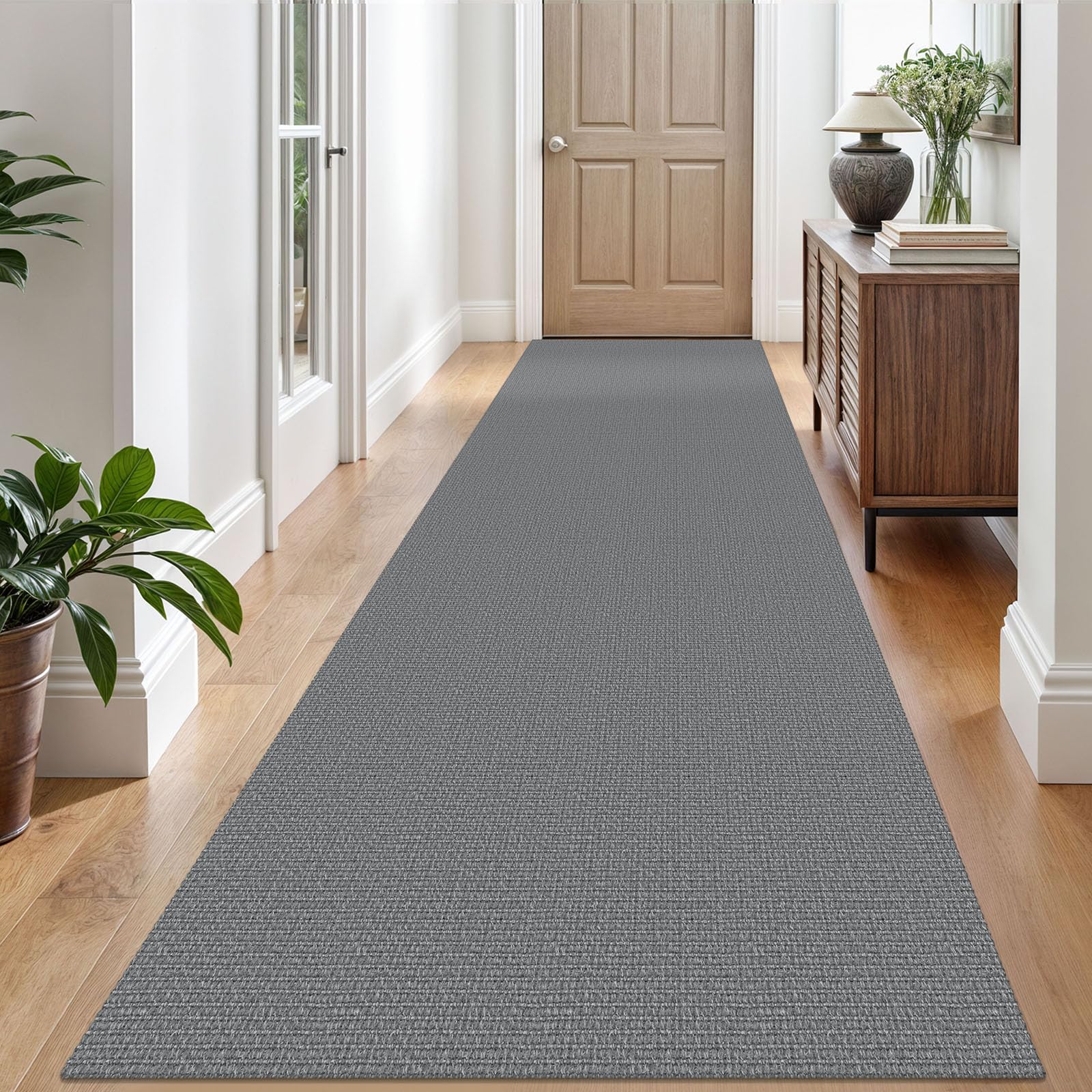 EARTHALL Washable Area Rug 4x6 Ft Non Slip Rugs for Entryway Braided Rubber Backed Bedroom Carpet Cotton Entry Rug Woven Floor Carpets for Bedroom Dining Room Living Room, Send/Beige