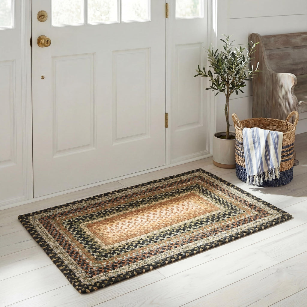 SAFAVIEH Washable Rug Outdoor Braided Collection - 5' x 8' Oval, Multi, Handmade & Reversible, Non-Shedding & Easy to Clean, Ideal for Patio, Backyard, Mudroom (BRD308A)