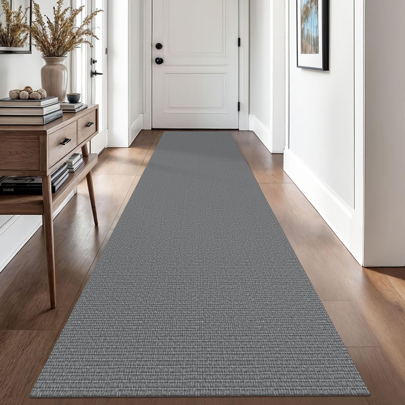 EARTHALL Washable Area Rug 4x6 Ft Non Slip Rugs for Entryway Braided Rubber Backed Bedroom Carpet Cotton Entry Rug Woven Floor Carpets for Bedroom Dining Room Living Room, Send/Beige