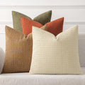 MIULEE Timeless Neutral Pillow Covers 18x18 Inch Set of 4 Mid Century Modern Grey Throw Pillows Rustic Corduroy Couch Pillowcases Nordic Home Decor for Sofa Living Room Bed