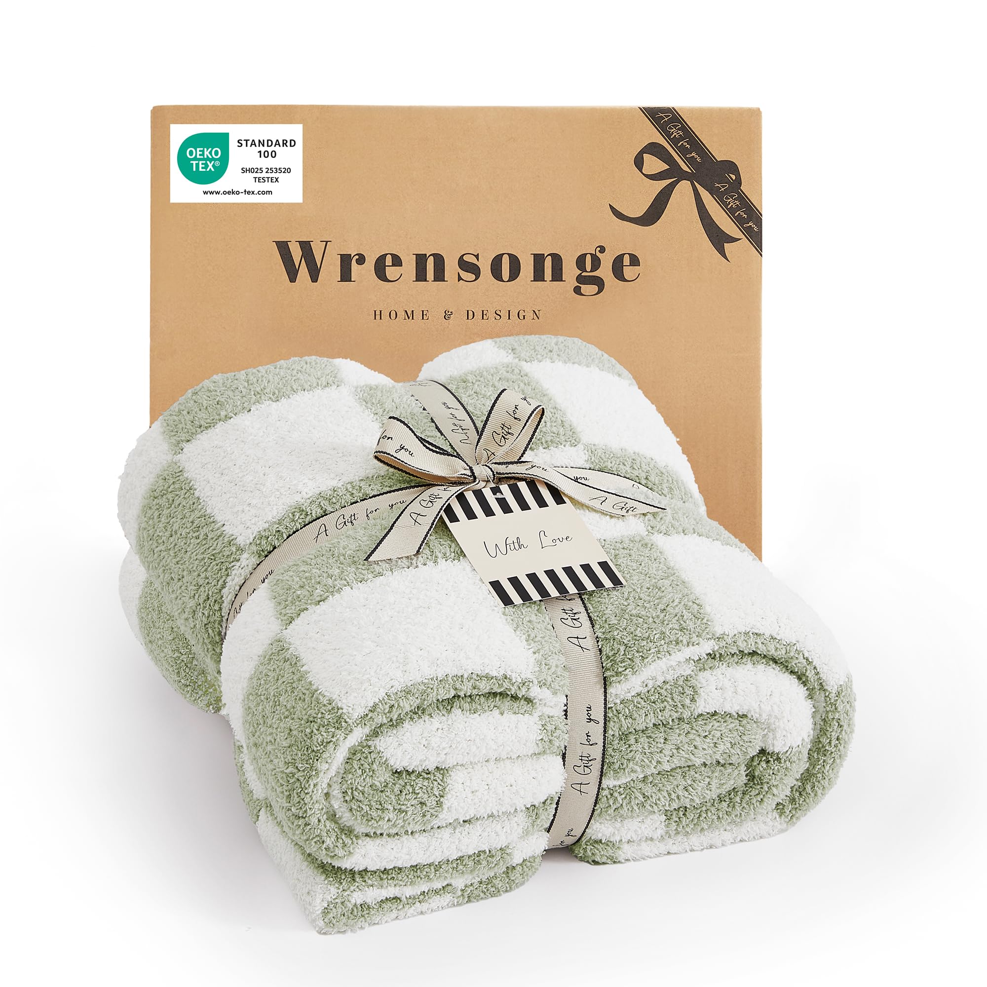 WRENSONGE Throw Blanket Cationic Dyeing Taupe Soft Cozy Fluffy Warm Hand Made Throw Blankets for Couch, Sofa, Chair, Bed, Camping, Picnic, Travel Lightweight Bed Blanket - 50"*60"