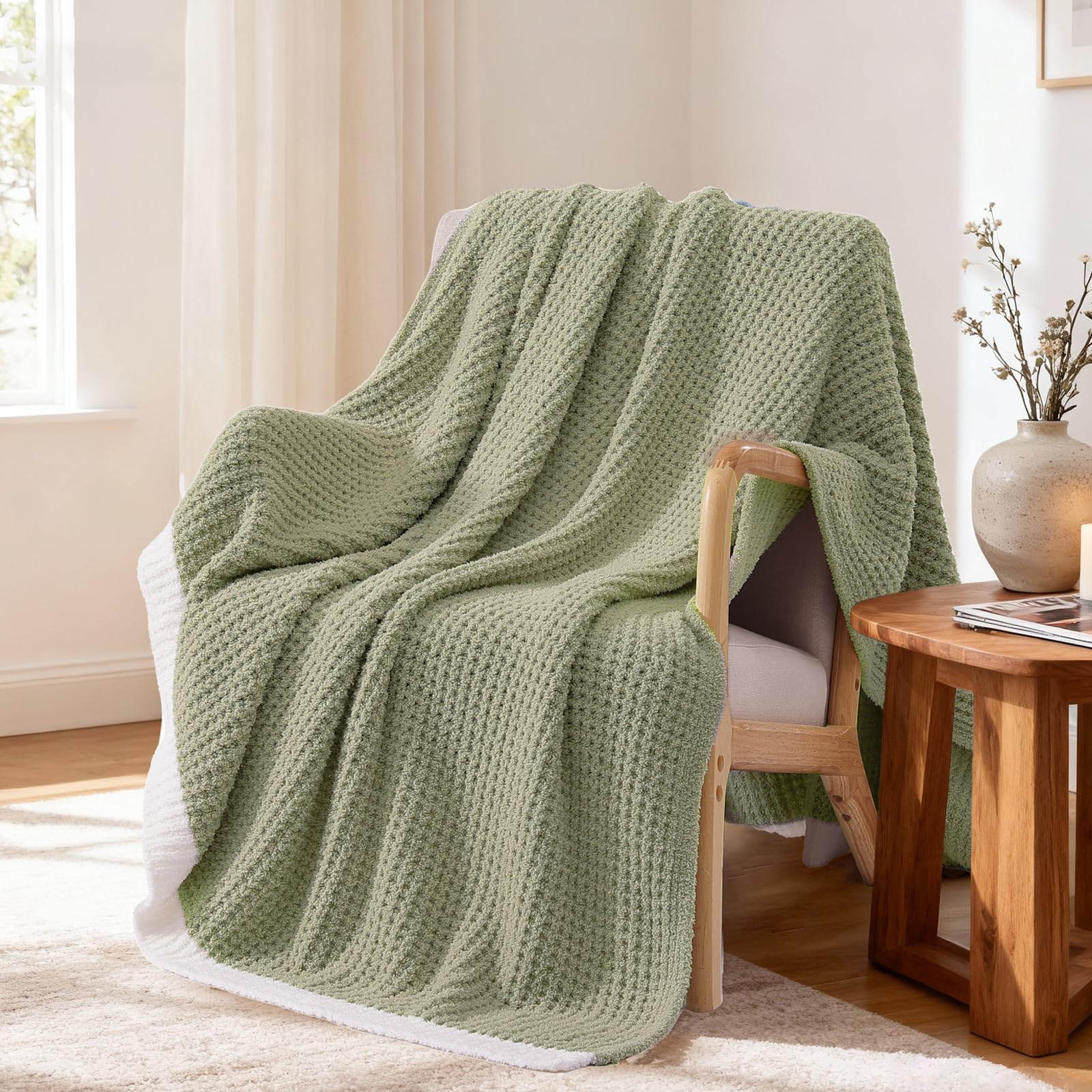 WRENSONGE Throw Blanket Cationic Dyeing Taupe Soft Cozy Fluffy Warm Hand Made Throw Blankets for Couch, Sofa, Chair, Bed, Camping, Picnic, Travel Lightweight Bed Blanket - 50"*60"
