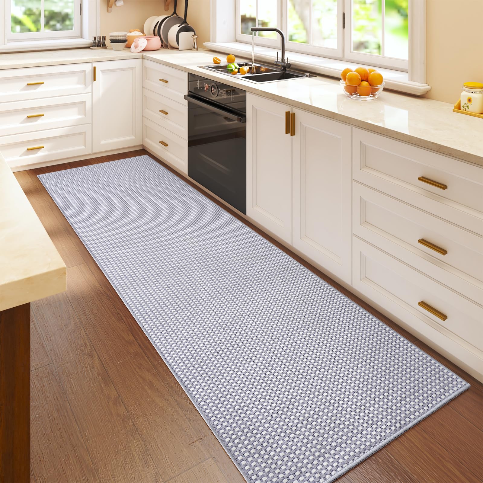 YDKGL Boho Washable Area Rugs 5x7 ft, Non Slip Area Rug for Living Room, Braided Office Rugs Bedroom Rug Woven Washable Indoor Floor Carpets for Office Dining Bedroom Living Room, Easy to Clean, Brown
