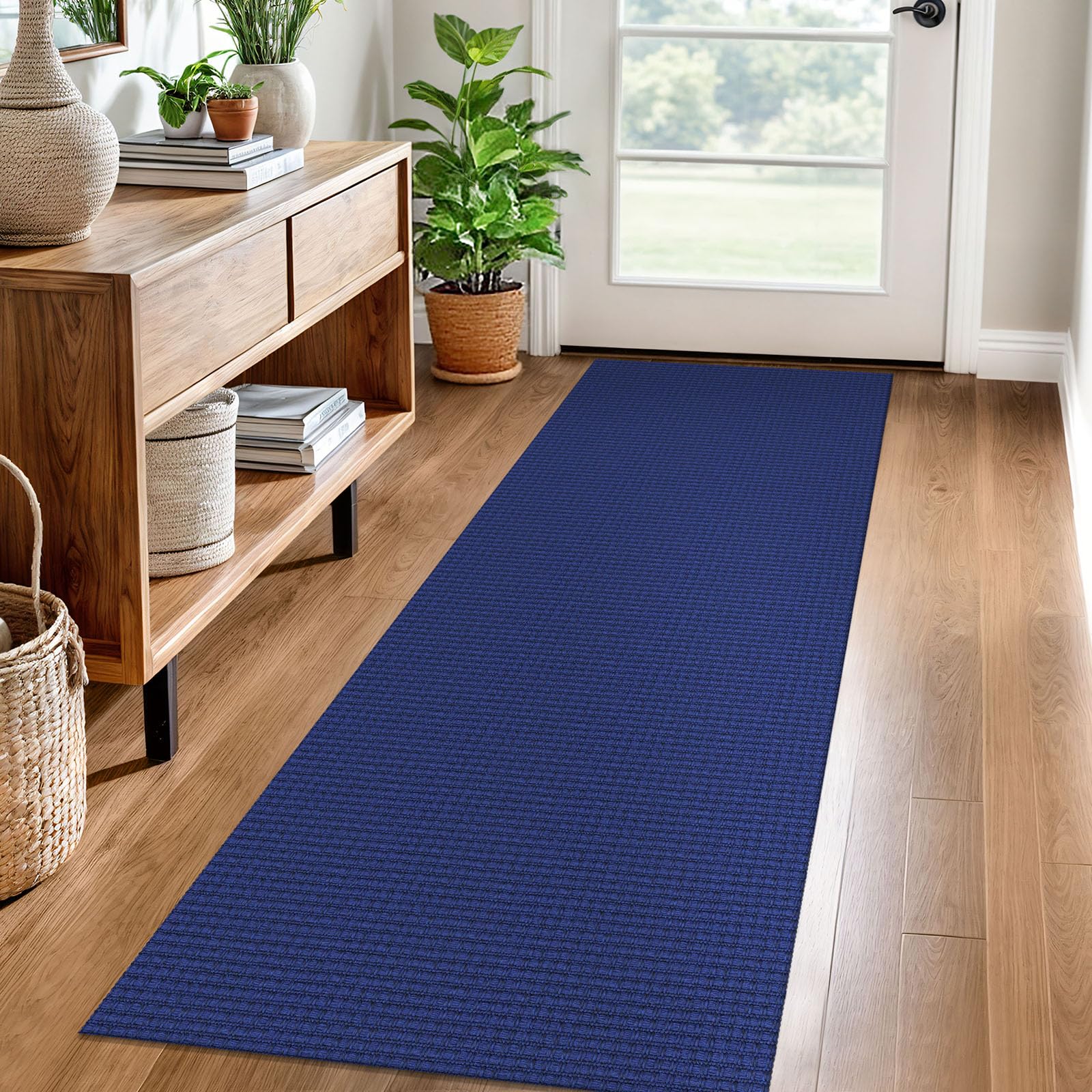 EARTHALL Woven Area Rug 4x6 Ft Washable Rugs for Entryway Non Slip Braided Throw Rugs Bedroom Carpet Cotton Entry Rug Cotton Floor Carpets for Bedroom Dining Room Living Room, Orange/Tan/Brown