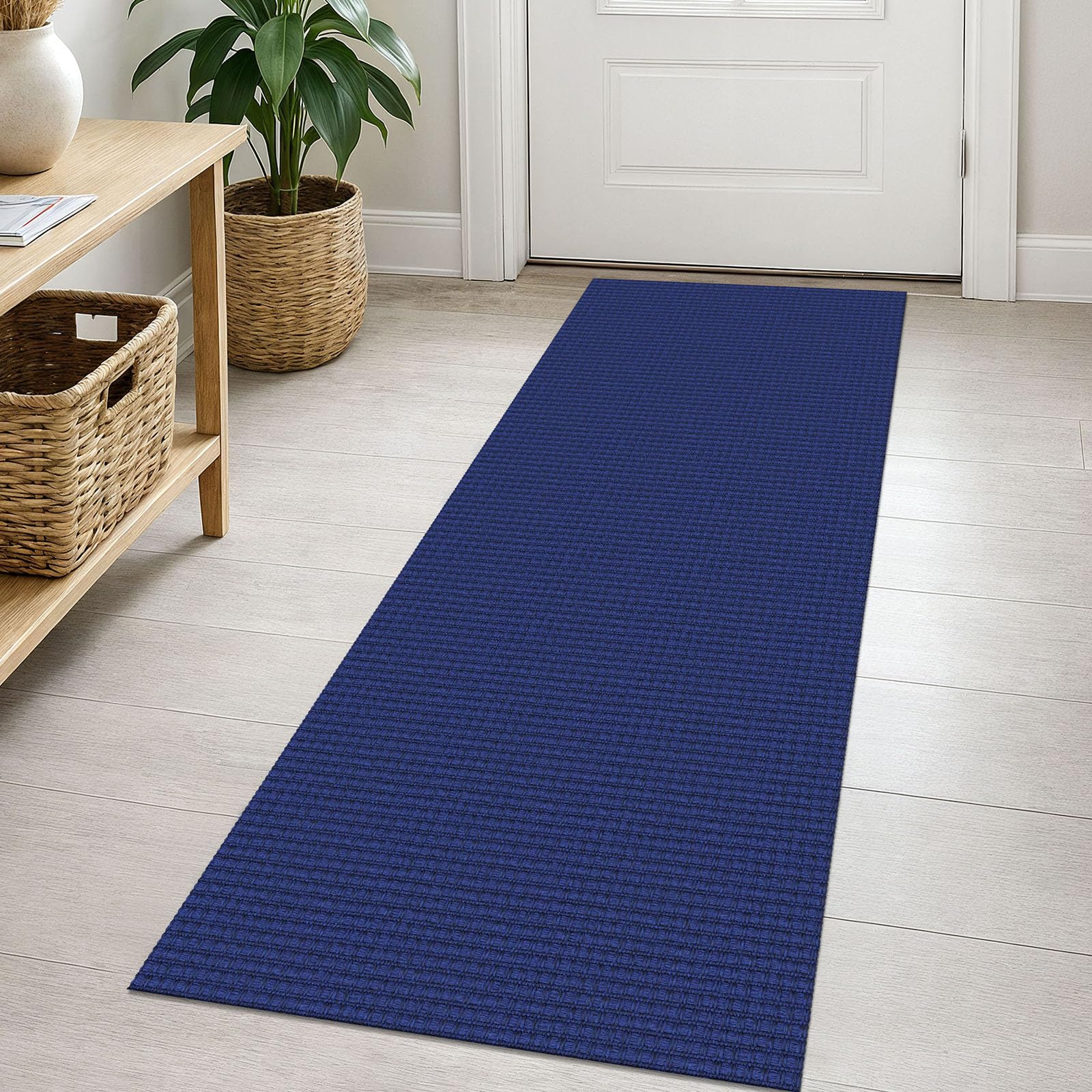 EARTHALL Woven Area Rug 4x6 Ft Washable Rugs for Entryway Non Slip Braided Throw Rugs Bedroom Carpet Cotton Entry Rug Cotton Floor Carpets for Bedroom Dining Room Living Room, Orange/Tan/Brown